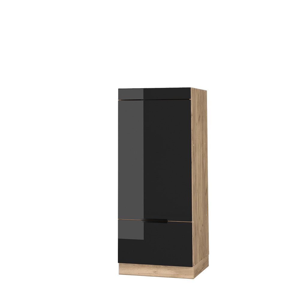 Vicco Mikrowellenschrank Fame-Line Schwarz-Eiche Hochglanz/Goldkraft Eiche günstig online kaufen
