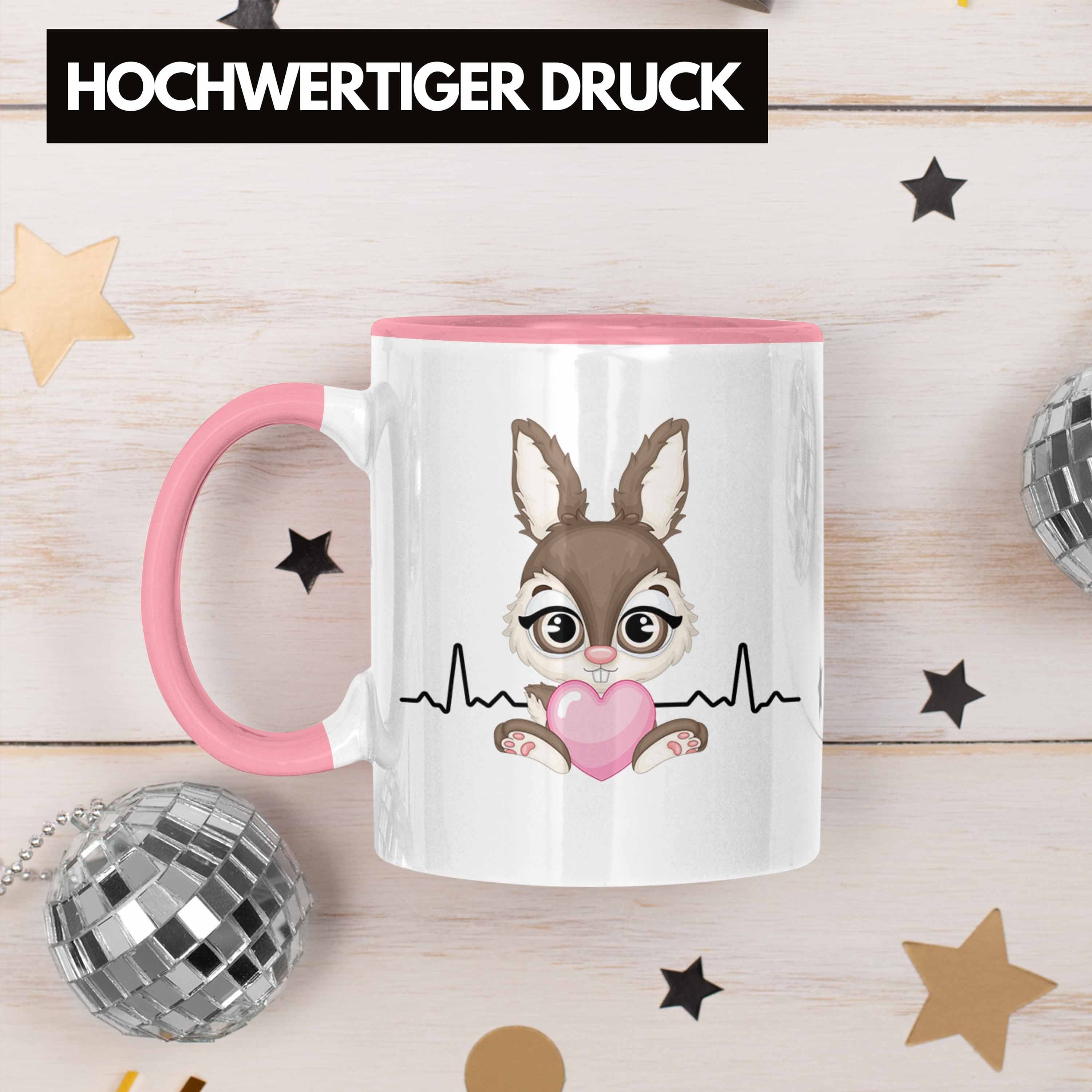 Tasse Rosa Kinder Herzschlag Hasen-Besitzer Tasse Geschenk Trendation Hasen Kaninchen