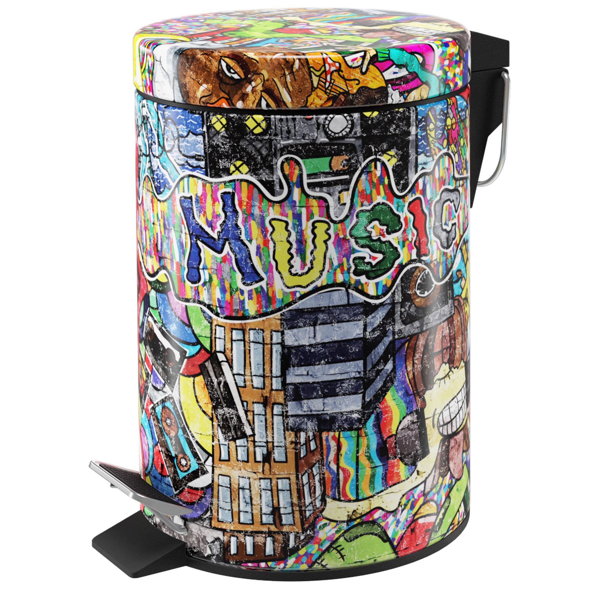 Sanilo Косметички Graffiti, 3 Liter, Bad Мусорные урны mit Absenkautomatik & Innenbehälter