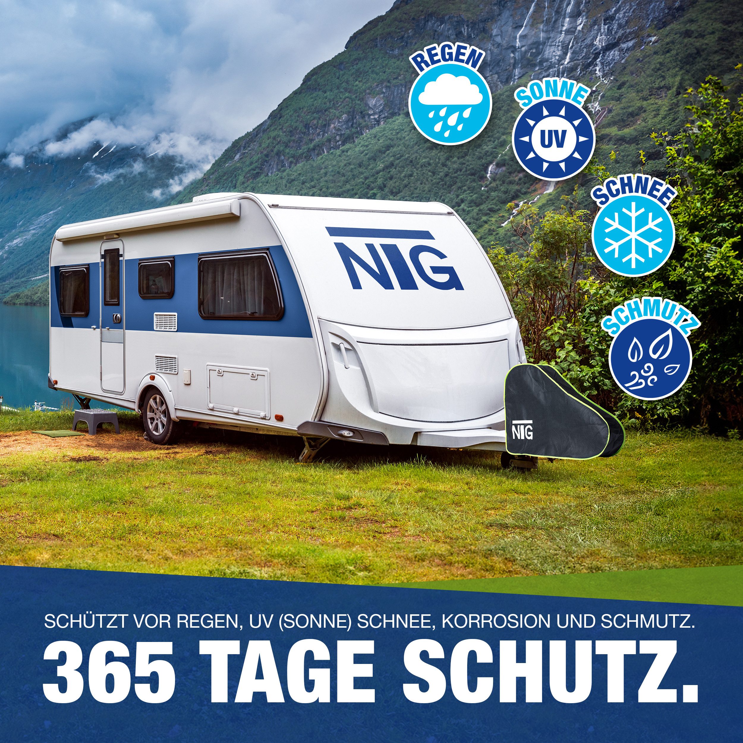 NTG Nutzfahrzeug Technik GmbH Transportbehälter Deichselabdeckung Wohnwagen & Anhänger, Abdeckung Anhängerkupplung, (1-St)