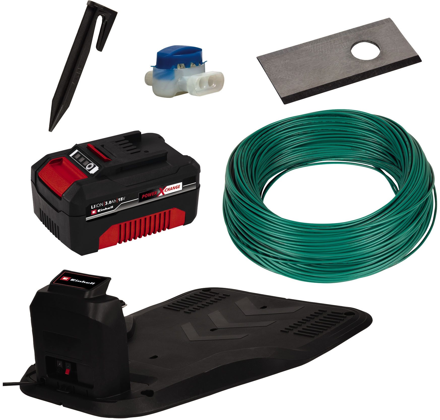 Einhell Rasenmähroboter »FREELEXO 550 Kit Mähroboter«, bis 550 m² Rasenfläche, (Set), Schnittbreite 18 cm, Inkl. Akku und Ladestation, 6 tlg.