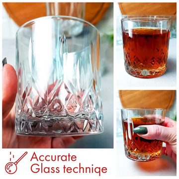 KONZEPT Gläser-Set Trinkgläser Set 280ml Geriffelt Transparent, Perfekt als Saftgläser, 280 ml