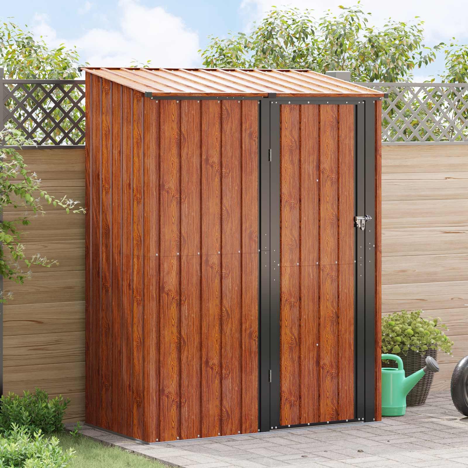 vidaXL Gartenhaus Gartenhütten Braun 153,5 x 86 x 200 cm Metall