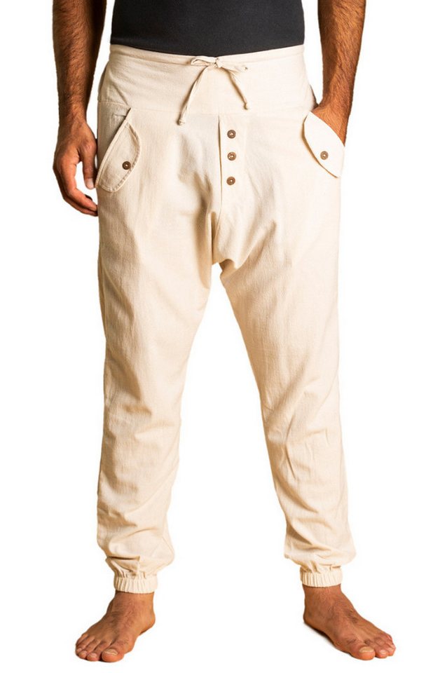 PANASIAM Haremshose Yogipants classic bequeme Freizeithose wie Aladinhose Unisex für Damen und Herren Haremshose Tunnelzug vorne Gummiband hinten