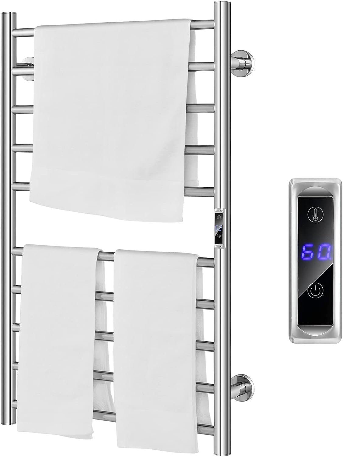 KOMFOTTEU Elektrischer Badheizkörper, mit LED-Touchscreen & Thermostat