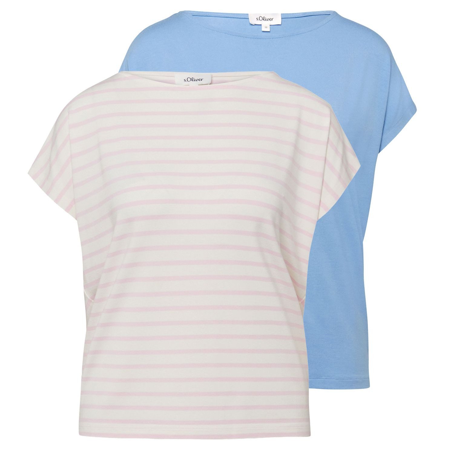 1 x rosa gestreift / 1 x blau