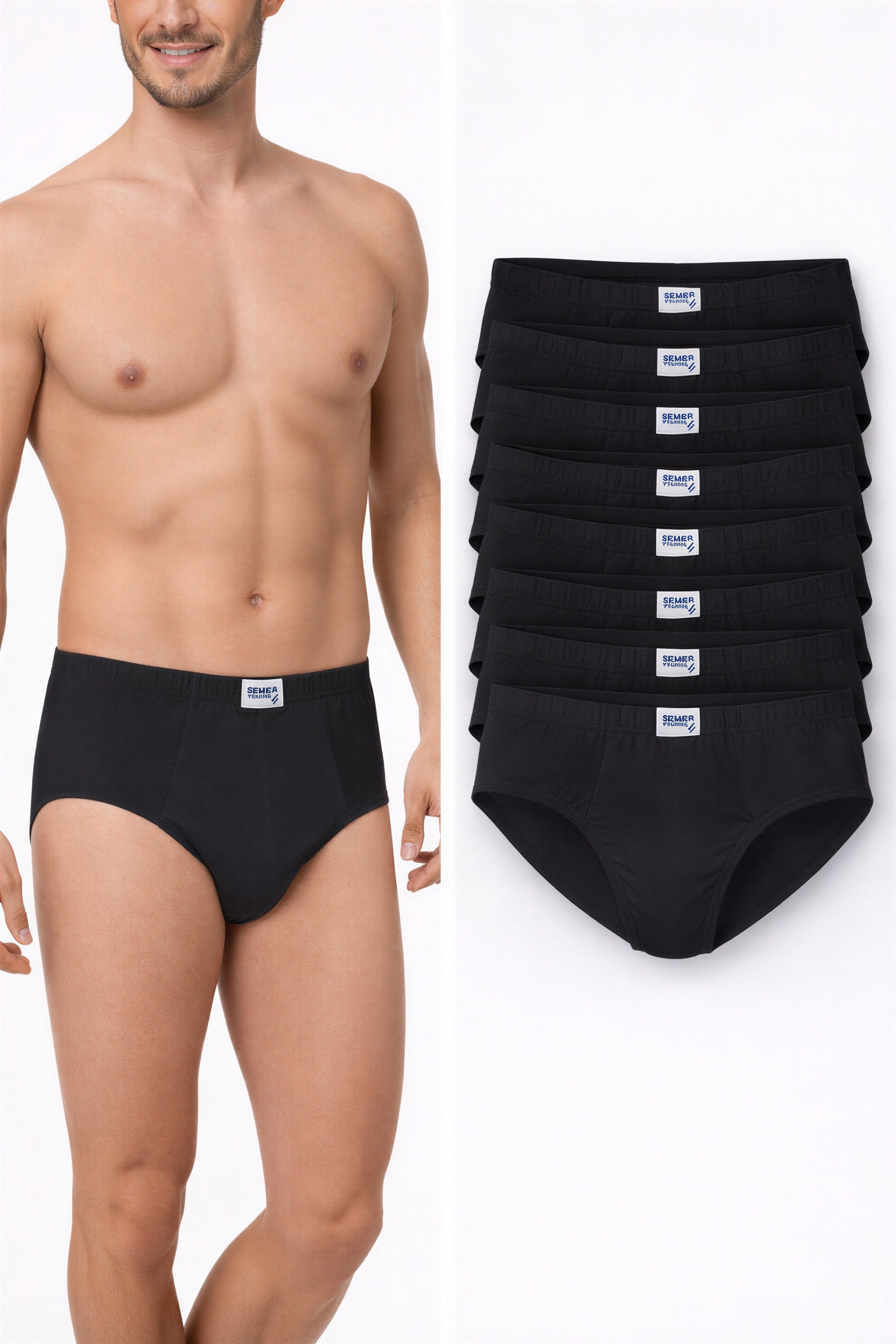 Seher Mensucat Slip Herren Baumwolle Elasthan Unterhosen Basic 6er 10er Pack XS-3XL (Set, 10-St., 6er oder 10er Pack) hoher Tragekomfort
