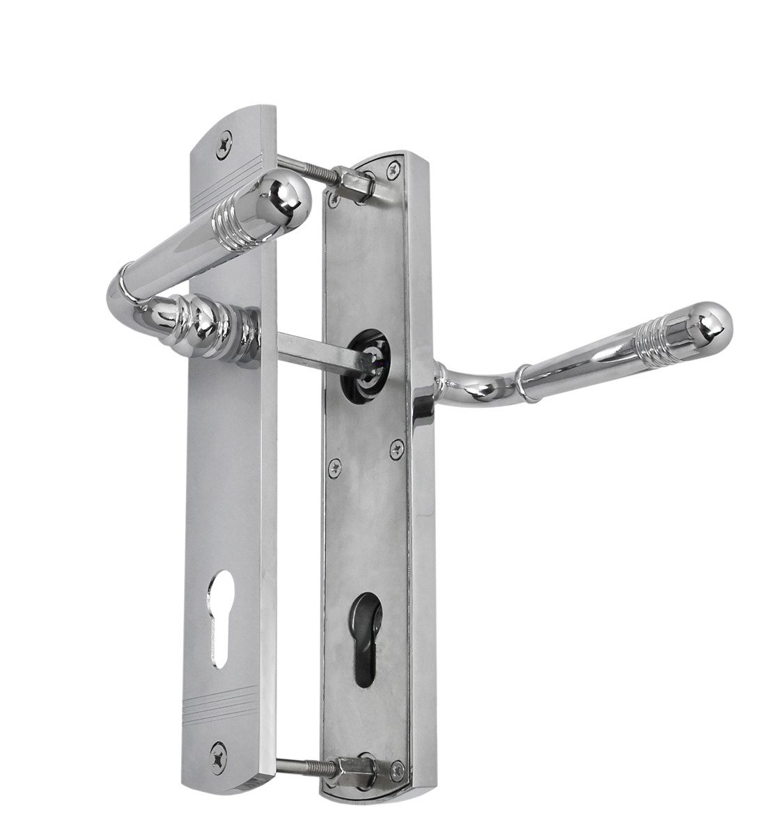 Türbeschlag Schutzbeschlag Helena LS Chrom HS 92 Dr-Dr, Außenschild mit Stahleinlage
