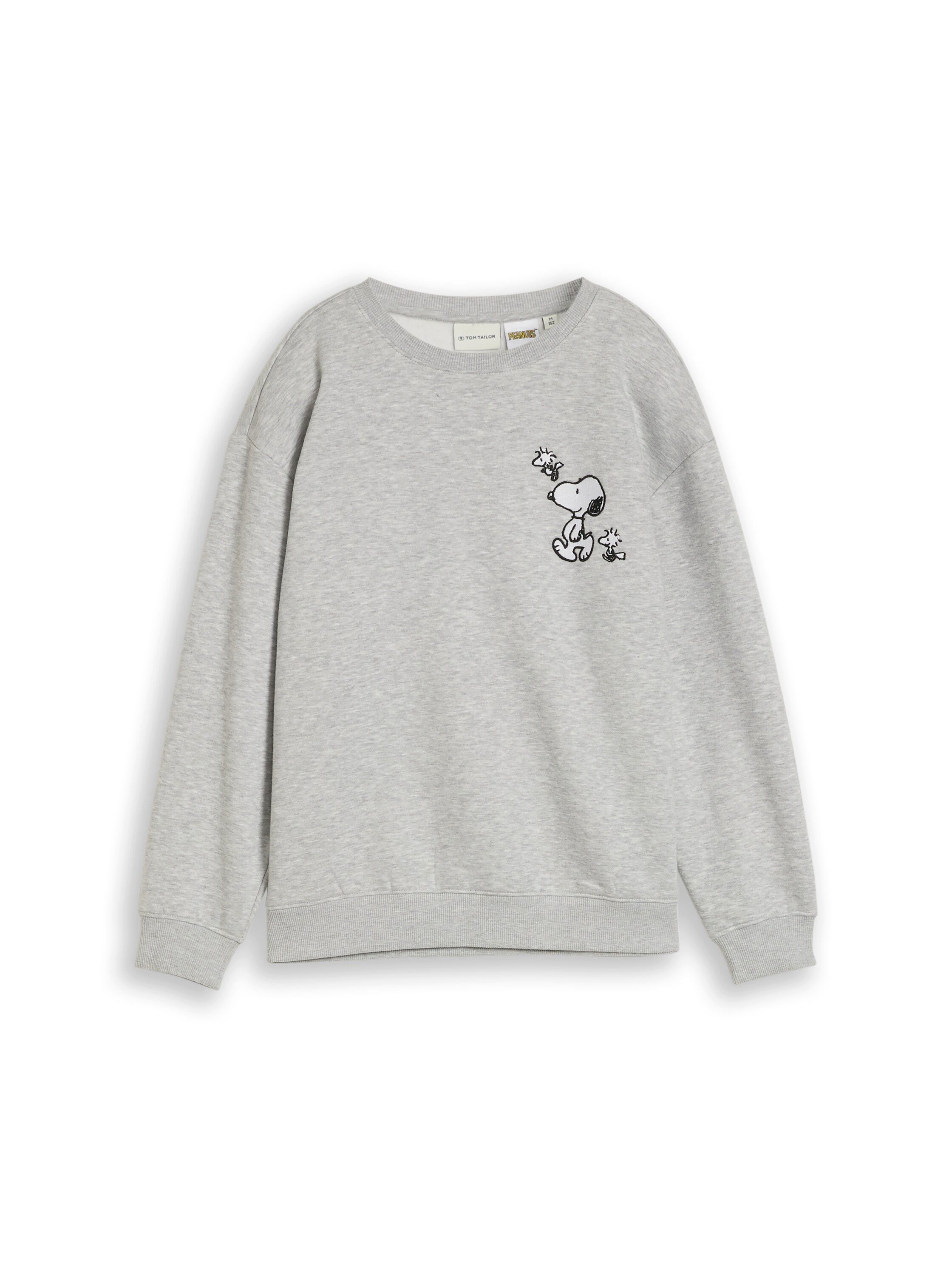 TOM TAILOR Sweatshirt melierte Optik, mit Snoopy Print, Stickerei, für Jugendliche