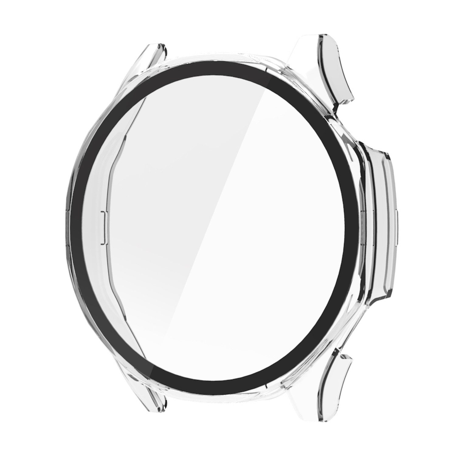 Wigento Smartwatch-Hülle Für Huawei Watch GT 5 46mm Kunststoff Hülle + H9 Hart Glas Transparent, Schutzhülle aus PC + Hart für Rundumschutz