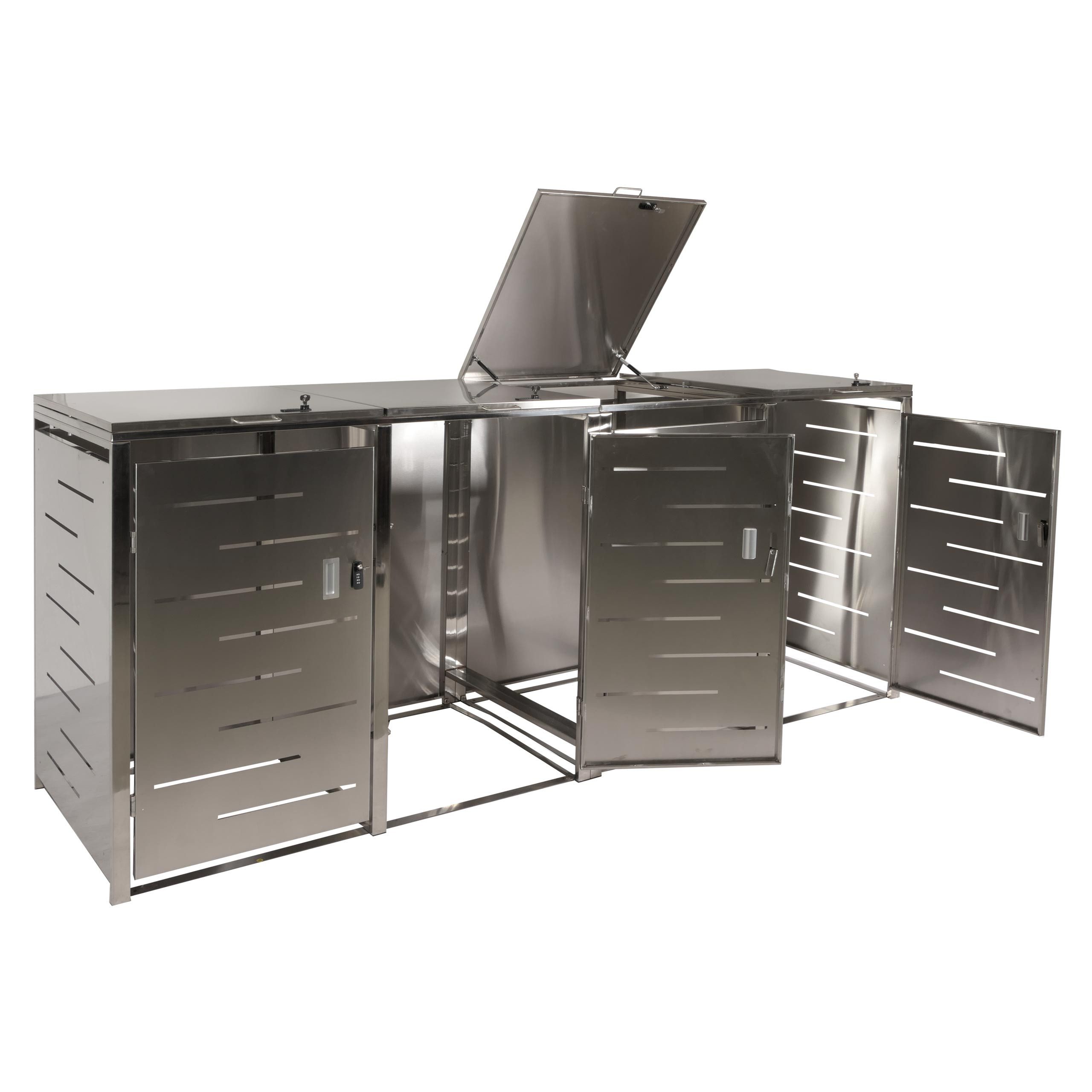 MCW Mülltrennsystem MCW-E83-4, Belüftungsschlitze, abschließbar, von oben zu öffnen