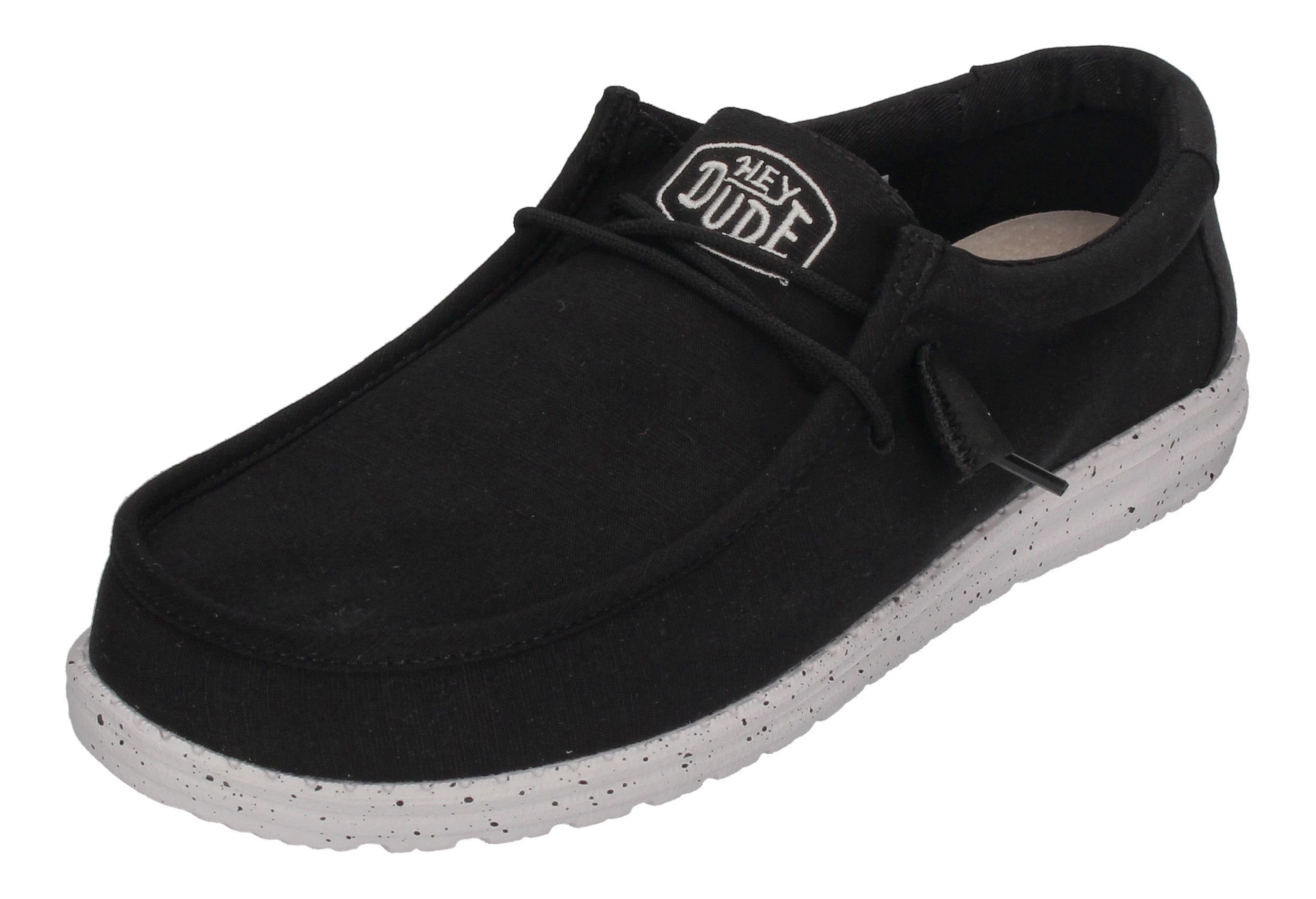 Hey Dude WALLY SLUB CANVAS Schnürschuh Black