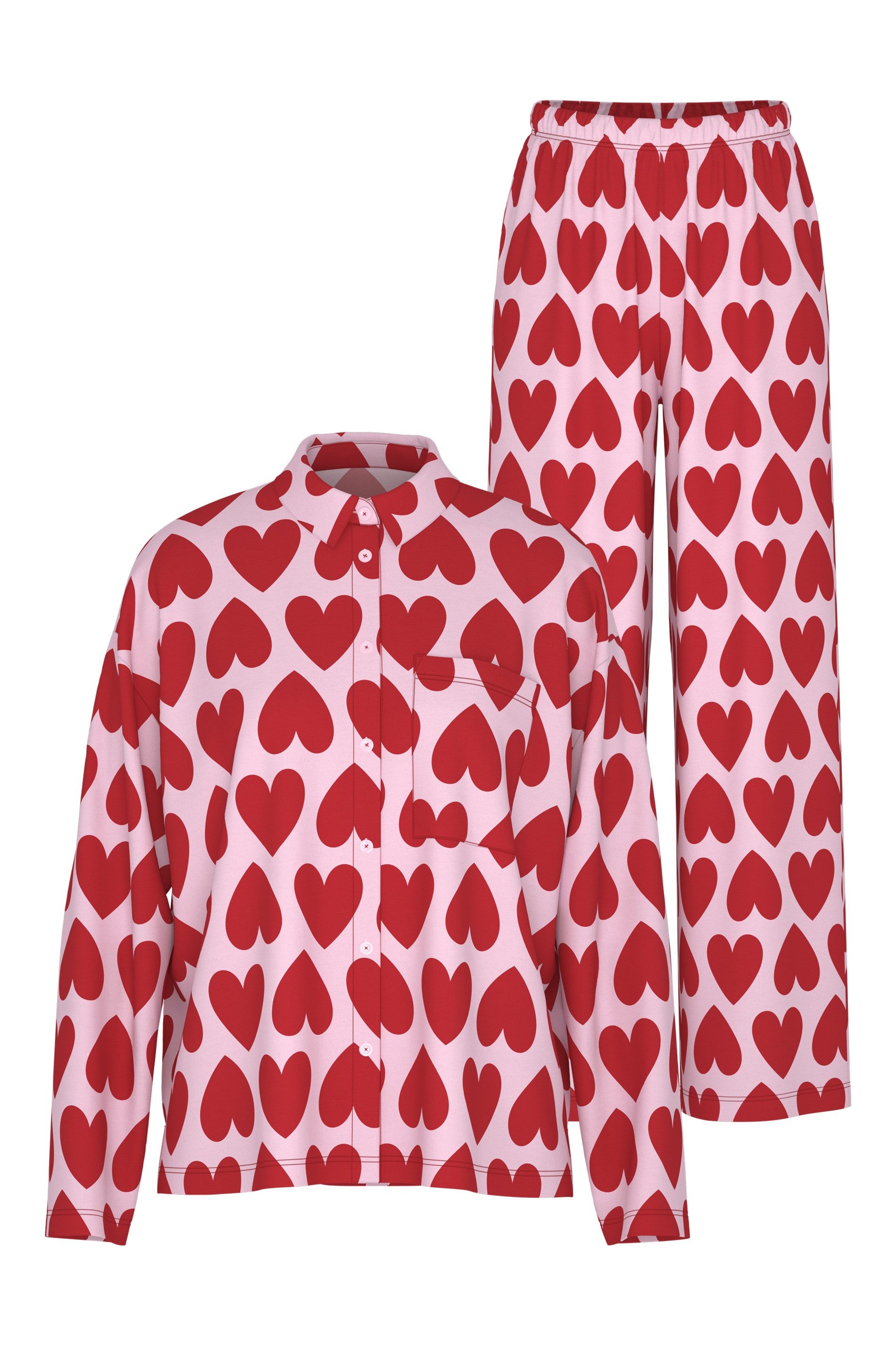 Mey Shirt & Hose Sugar Hearts (Set, 2-tlg., Langarm-Shirt & lange Hose)