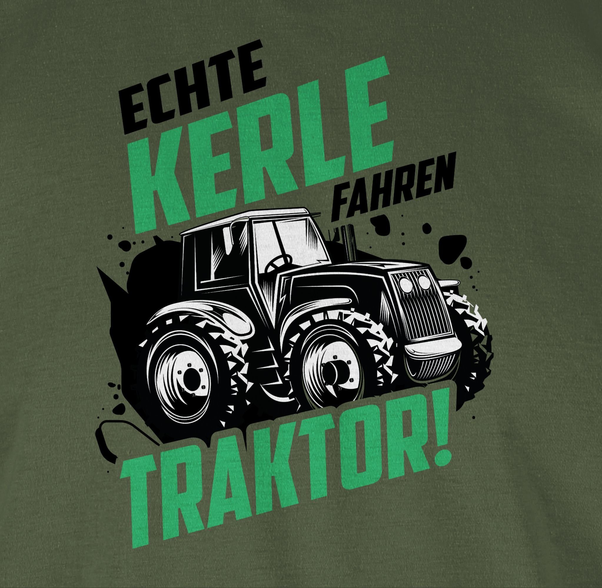 Shirtracer T-Shirt Army Bauer Kerle 2 Trecker Geschenk Echte Traktor Landwirt Fahrzeuge fahren Grün