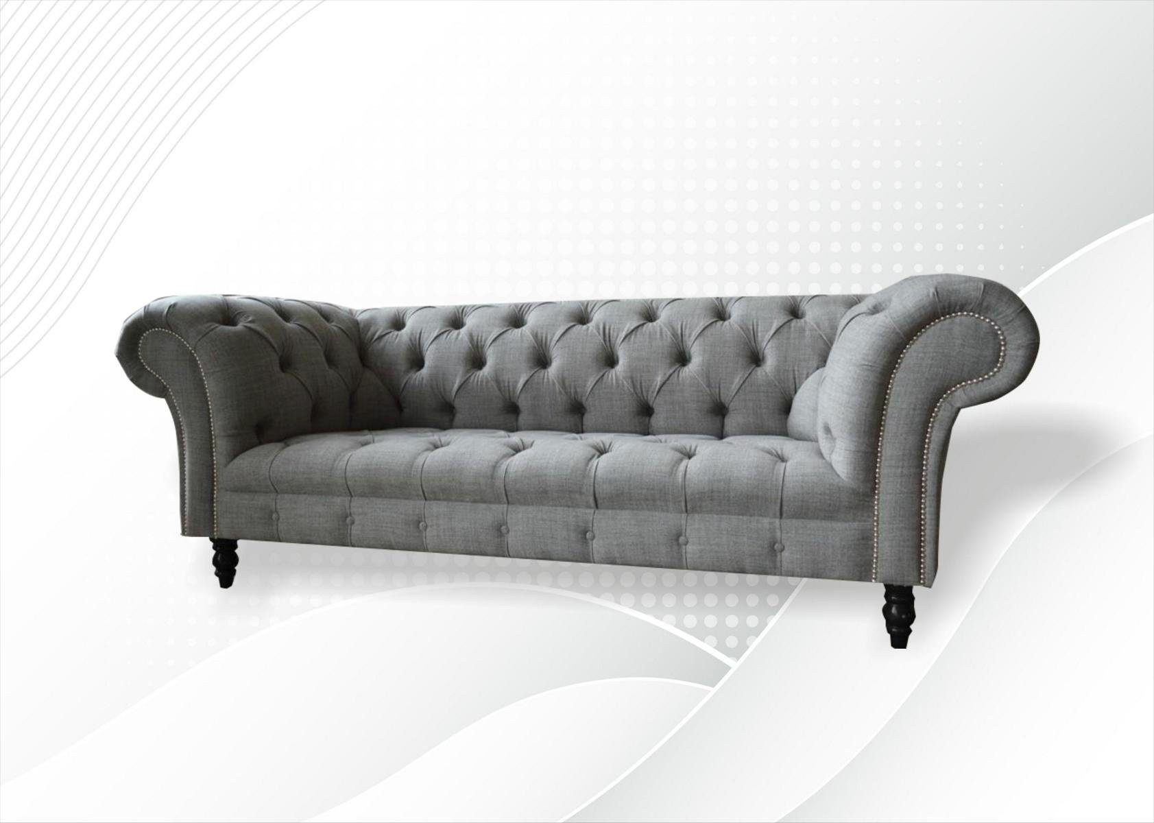 JVmoebel Chesterfield-Sofa, Chesterfield 3 Sitzer 220 Rückenlehne cm, Design Couch Die Sofa mit Knöpfen