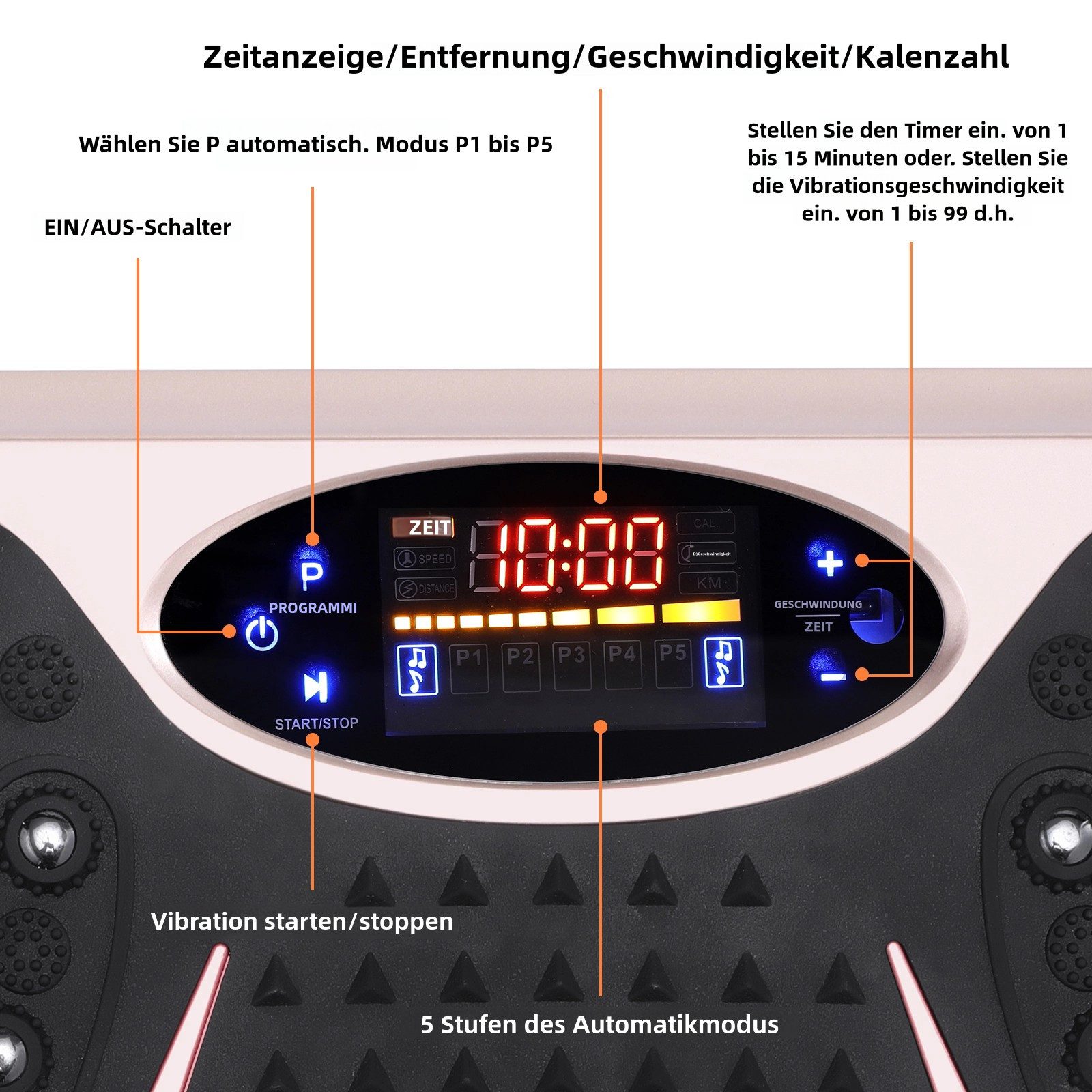 TLGREEN Vibrationsplatte 99 Stufen 5 Trainingsprogramme,Kompaktes Design, Leiser Motor, 99 Intensitätsstufen, Fitness Vibrationsboard für Zuhause, Fettverbrennung & Muskelaufbau