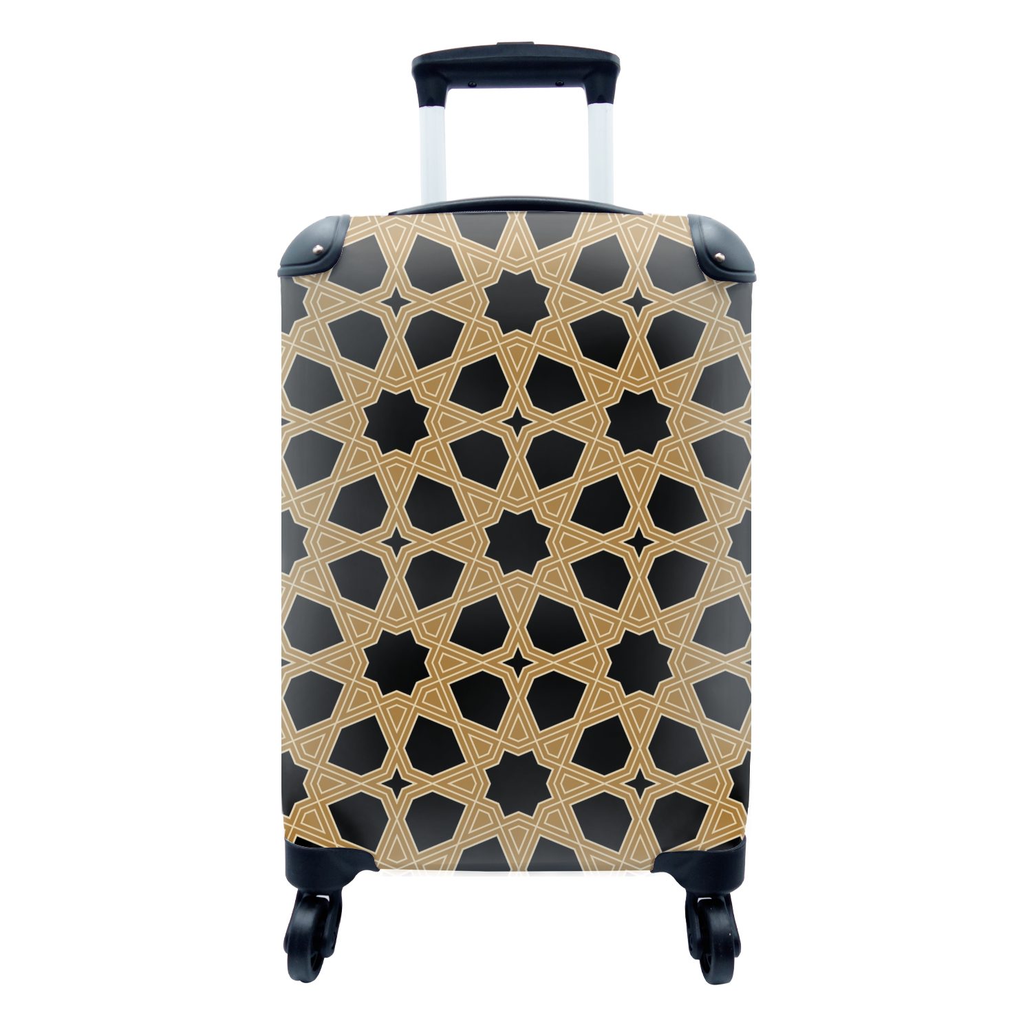MuchoWow Handgepäckkoffer Geometrisch - Muster - Arabisch, 4 Rollen, Reisetasche mit rollen, Handgepäck für Ferien, Trolley, Reisekoffer