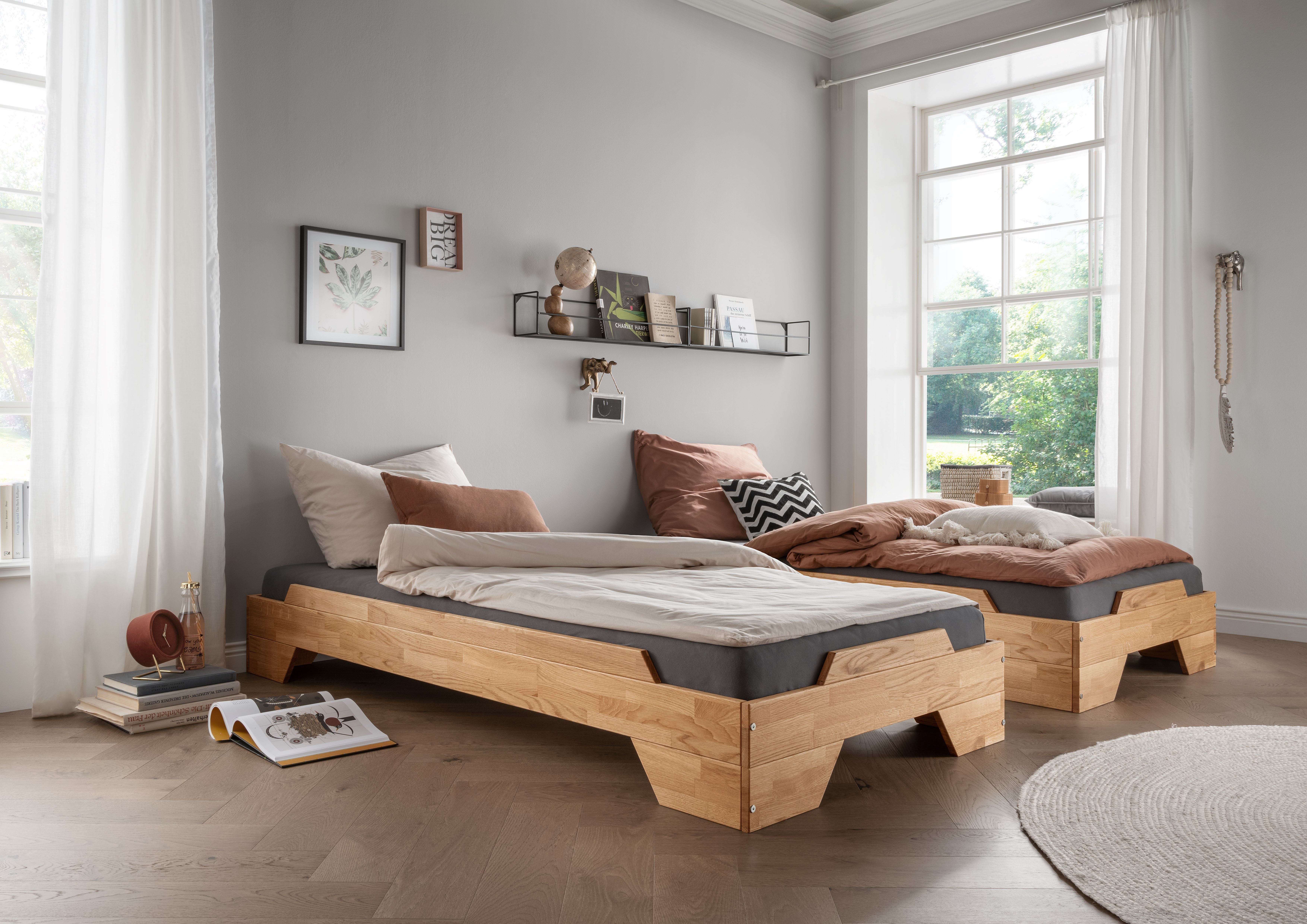 Wohnglücklich Bett Denver, Stapelbar, Wahlweise 3 günstig online kaufen