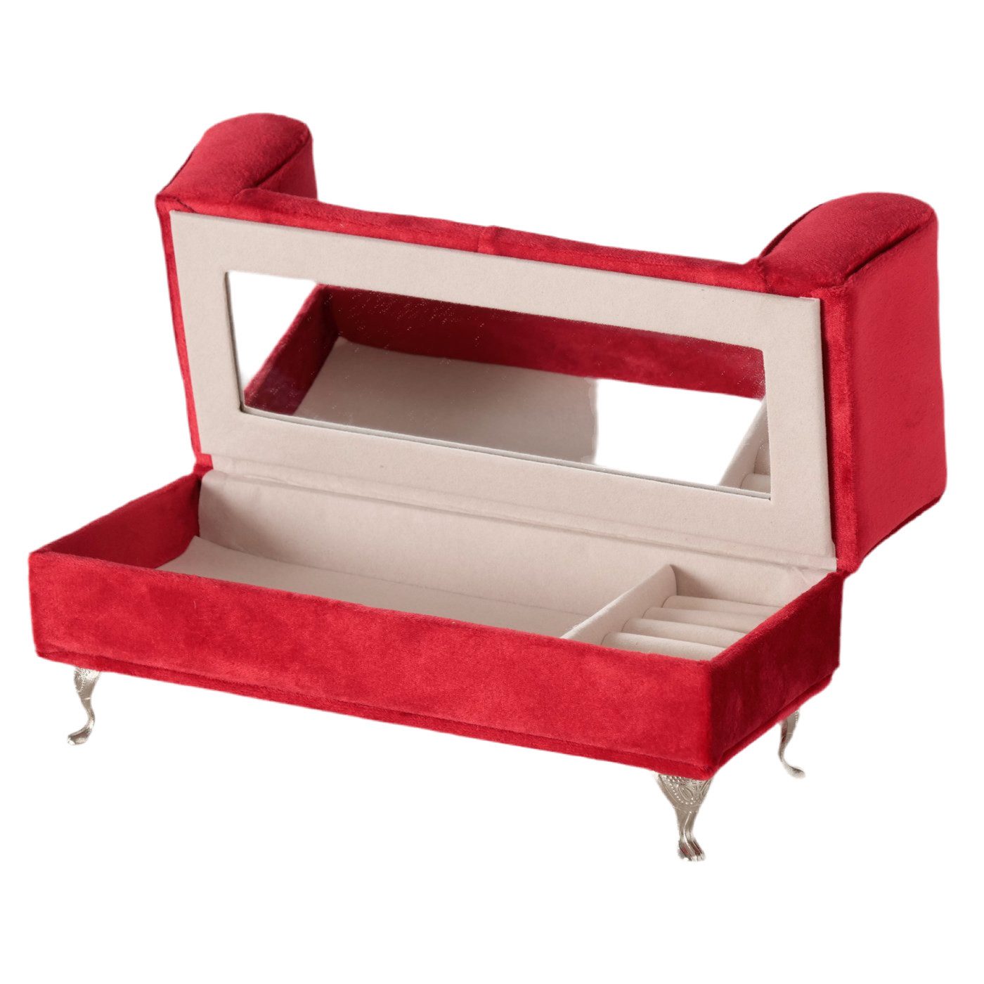 MF Schmuckkasten Schmucksofa Amélie Schmuckkasten Rot Vintage Aufbewahrung günstig online kaufen
