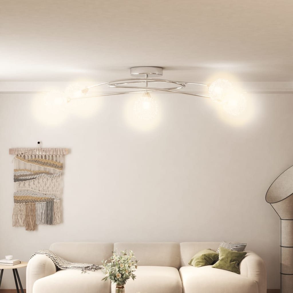 vidaXL, Deckenleuchte mit Drahtgeflecht-Schirmen für 5 G9 LED-Leuchten