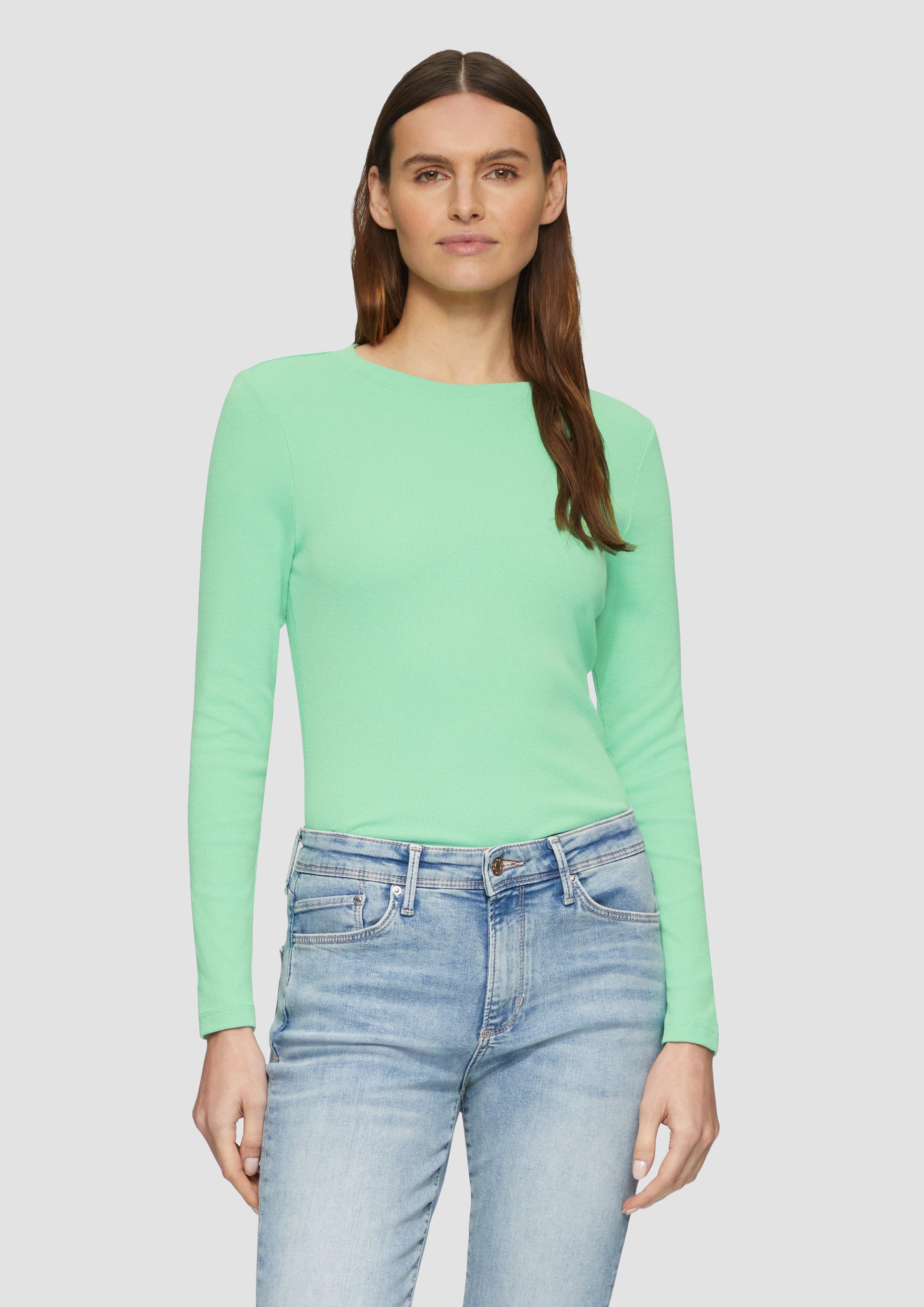 s.Oliver Langarmshirt Geripptes Langarmshirt im Slim günstig online kaufen