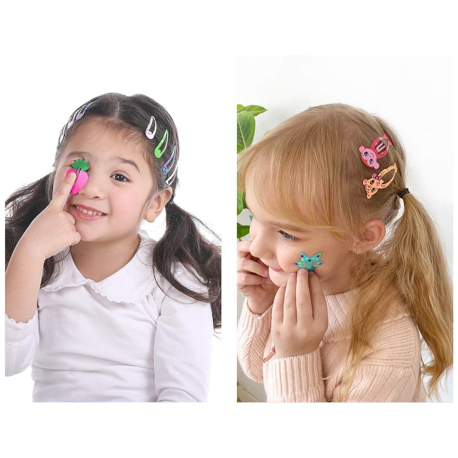 LuxusKollektion Haarclip Haarspangen Mädchen Set 100 Stück Kinder Tiere Früchte Metalldruck