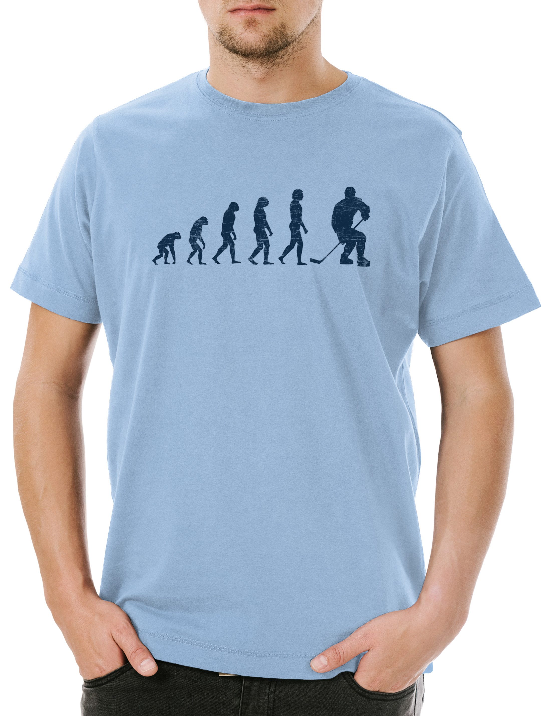 Urban Backwoods Print-Shirt Eishockey Evolution Herren T-Shirt Ice Hockey Spieler Player Game (1-tlg) Stick Bat Hockeyschläger Sport