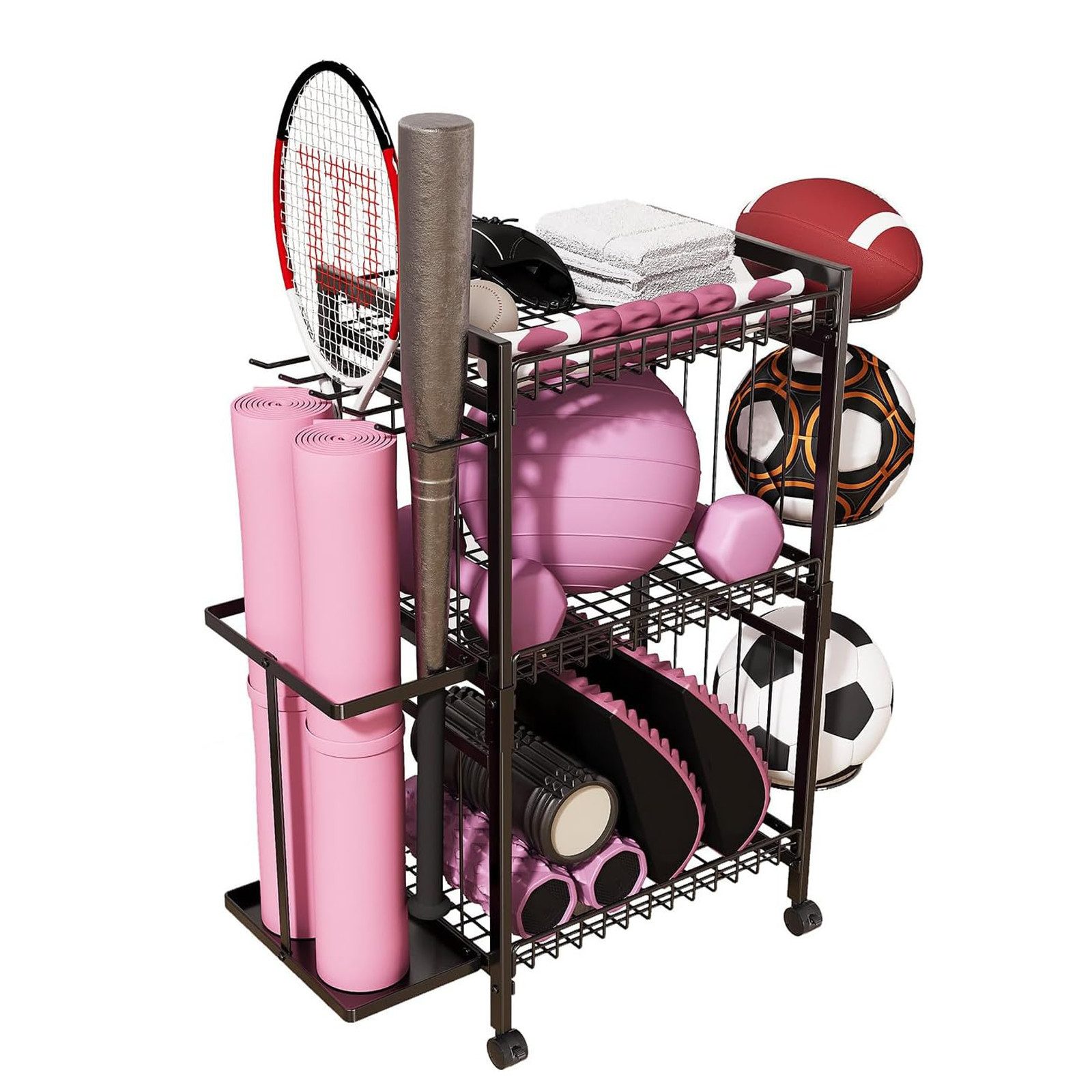BlingBin Sportgeräte-Regalwagen Ball Aufbewahrungsregale, Organizer für Spi günstig online kaufen