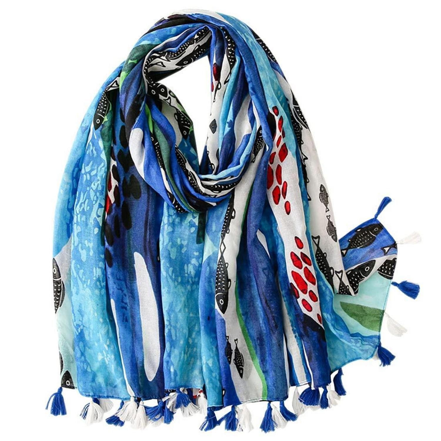 LuxusKollektion Schal Damen Schal mit Quasten, (1-St)