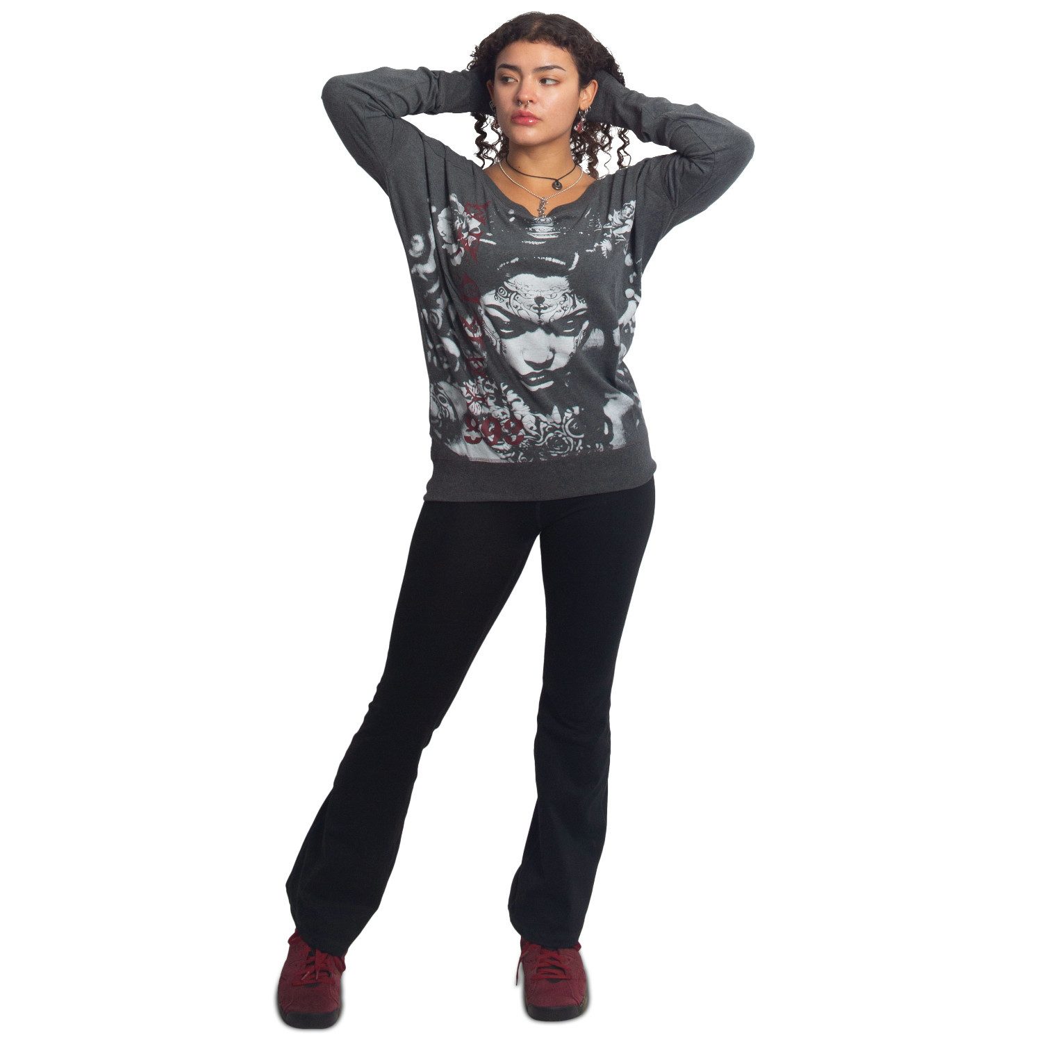 YAKUZA Langarmshirt Mystic im Boyfriend Look