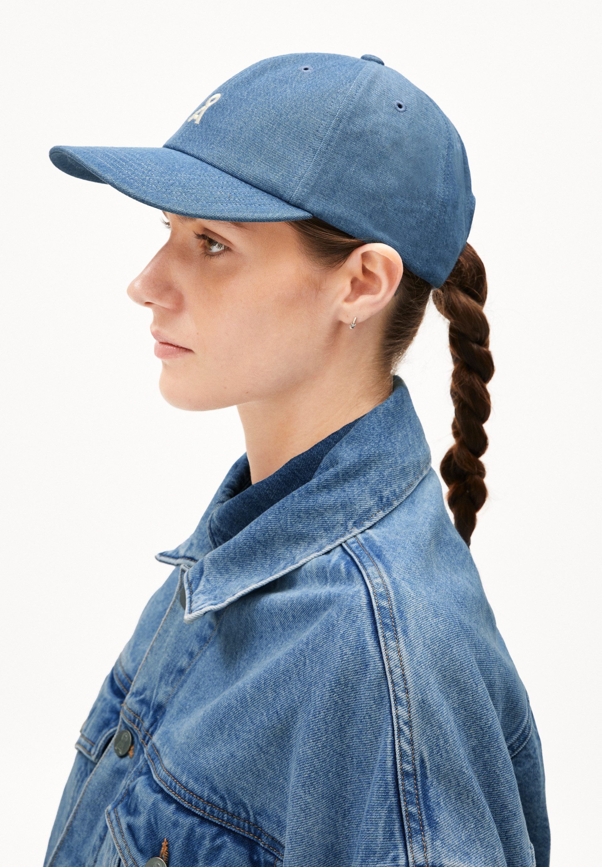 Armedangels Baseball Cap YENAAS DENIM INDIGO Unisex Kappe Aus Bio-Baumwolle