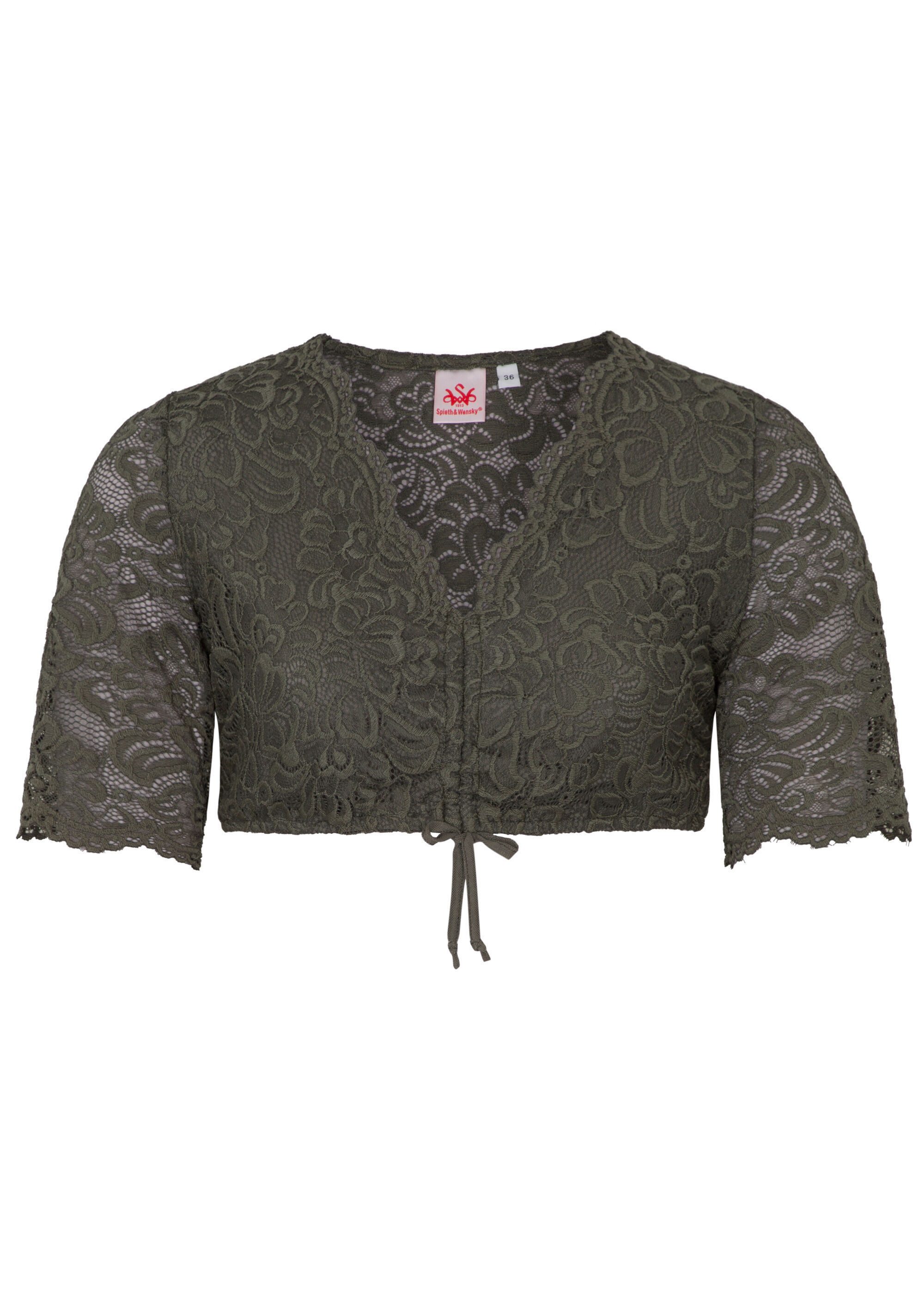 Spieth & Wensky Dirndlbluse Ansbach (1-tlg) mit V-Ausschnitt