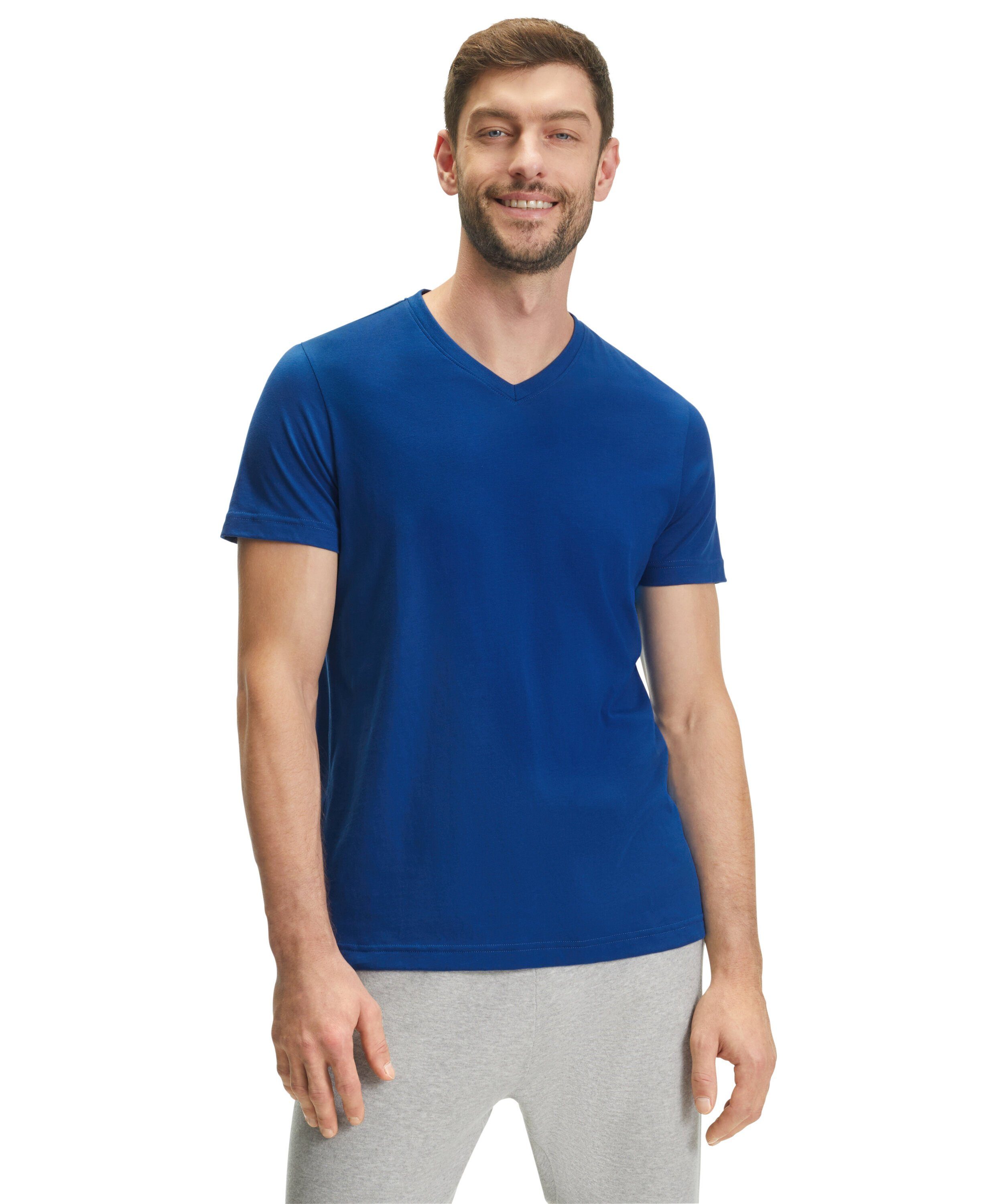 FALKE T-Shirt (1-tlg) aus (6493) petrol Baumwolle blue reiner