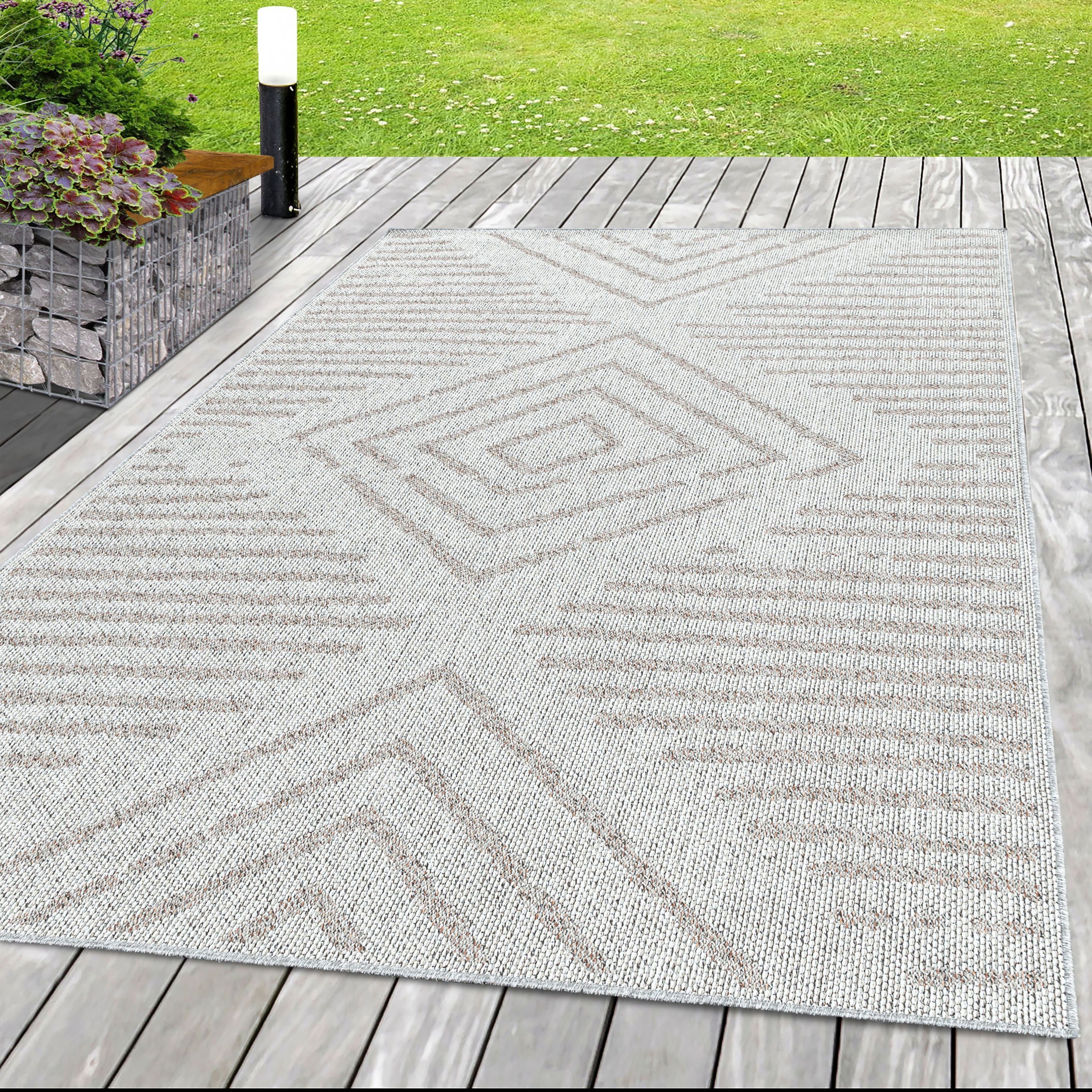 SIMPEX24 Outdoorteppich Gestreift Design, Rechteckig, Höhe: günstig online kaufen