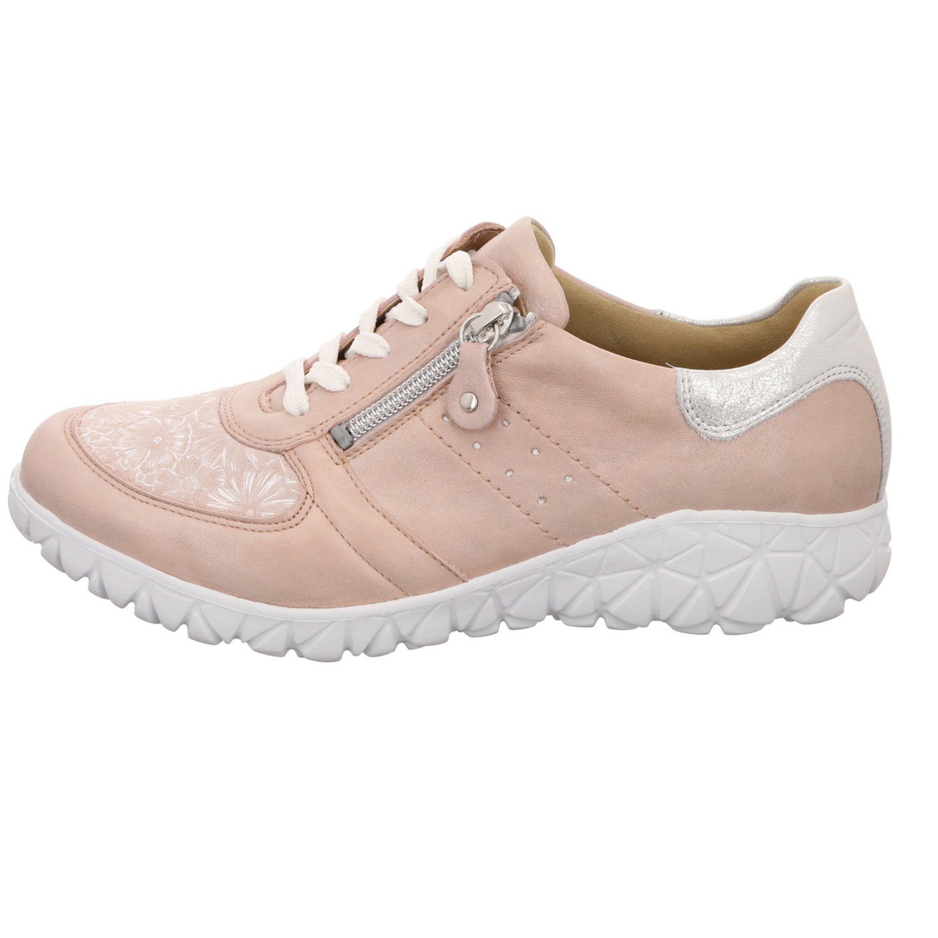 Schnürhalbschuhe Lederkombination Havy Waldläufer apricot/rosa Damen Schnürschuh Schnürschuh