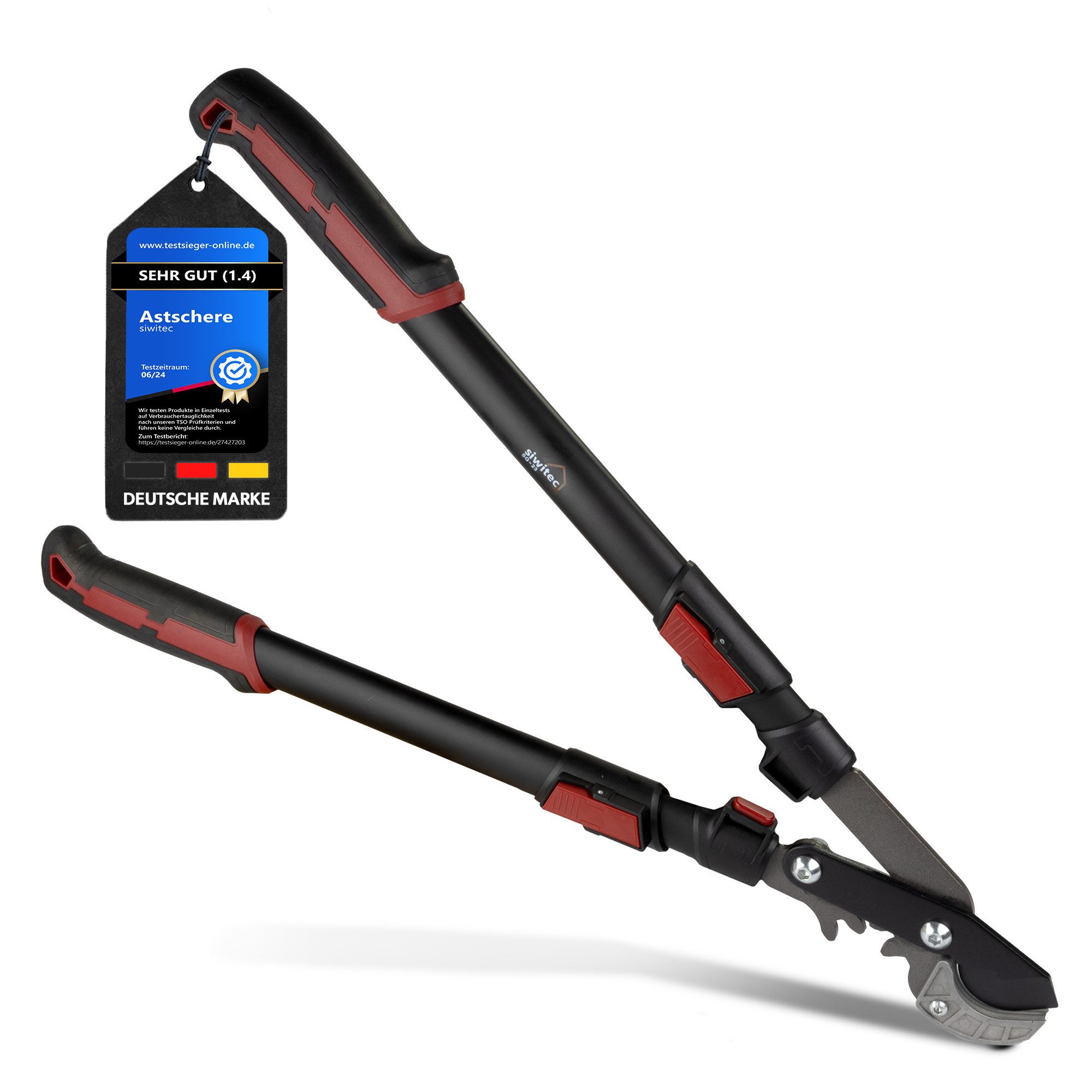 siwitec Astschere Astschere Teleskop Amboss 66-92 cm Getriebeastschere Baumschere Astsch