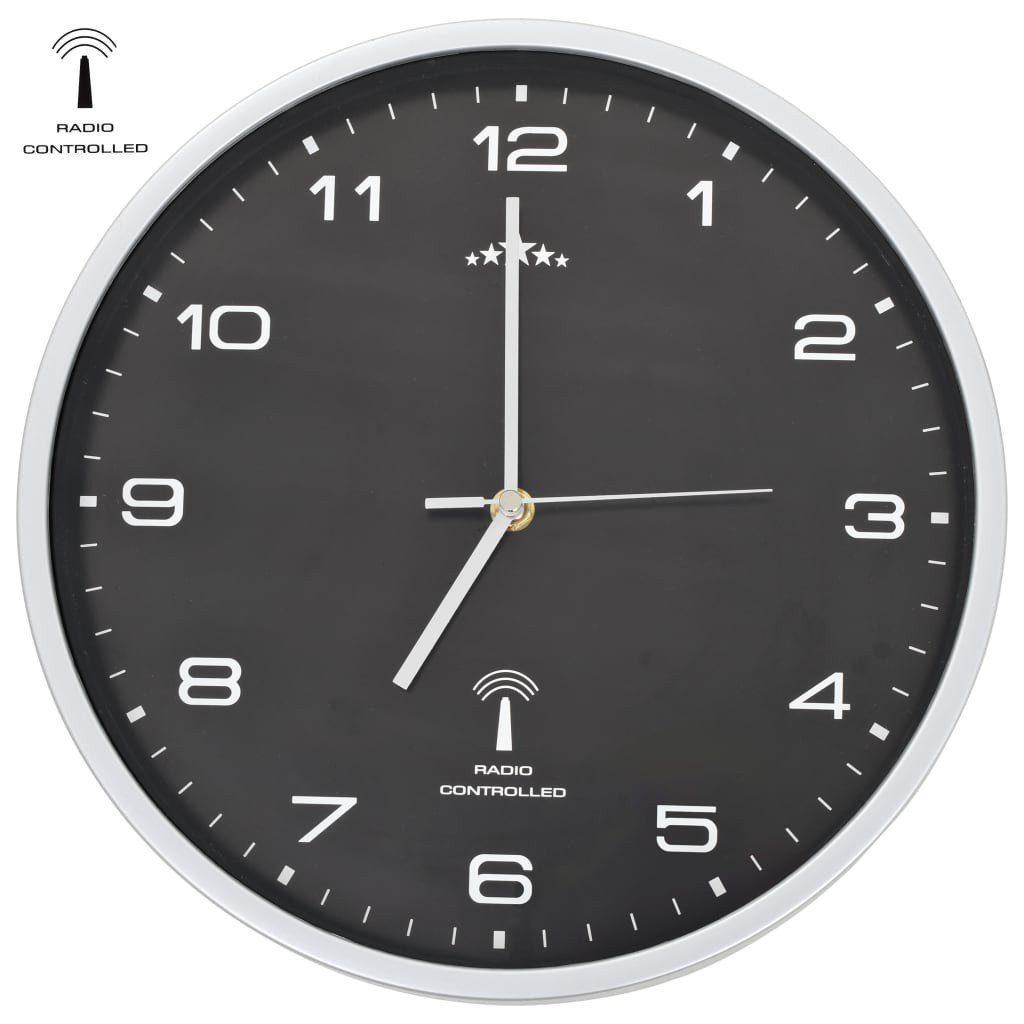 Uhr ATSUSHI Funkwanduhr Wanduhr Schwarz