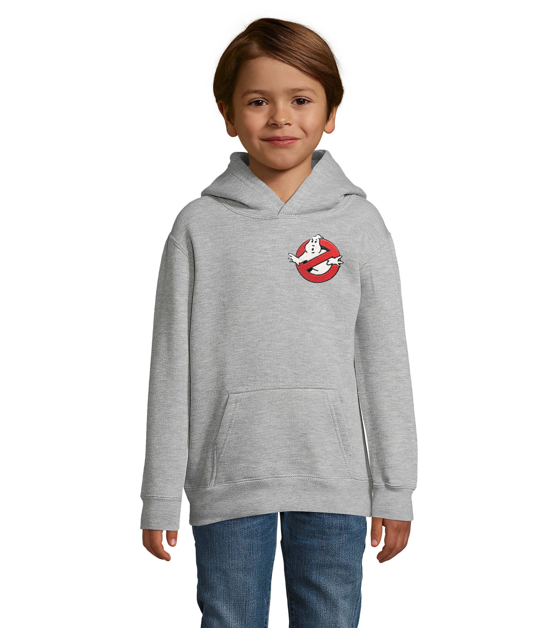 Blondie & Brownie Hoodie Street Kids Ghostbusters Patch Hoodie mit Frontlogo Urban Design Fit (Einzelartikel) Kinder Hoodie Ghostbusters Patch Motiv Kapuze Tasche Baumwolle