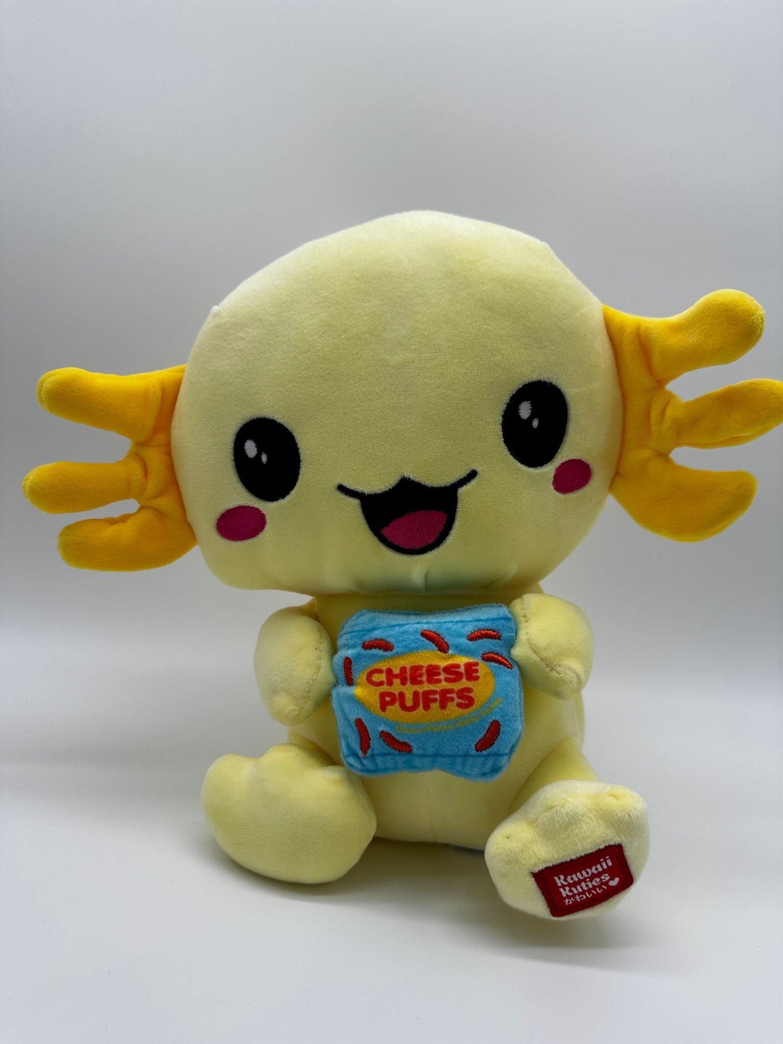 Kawaii Kuscheltier Axolotl Kuscheltier Echse Molch Figur Plüsch 24 cm Plüsch gelb (1-St), Axolotl Plüschtier Molch Kuscheltier Figur Plüschtier Wassertier