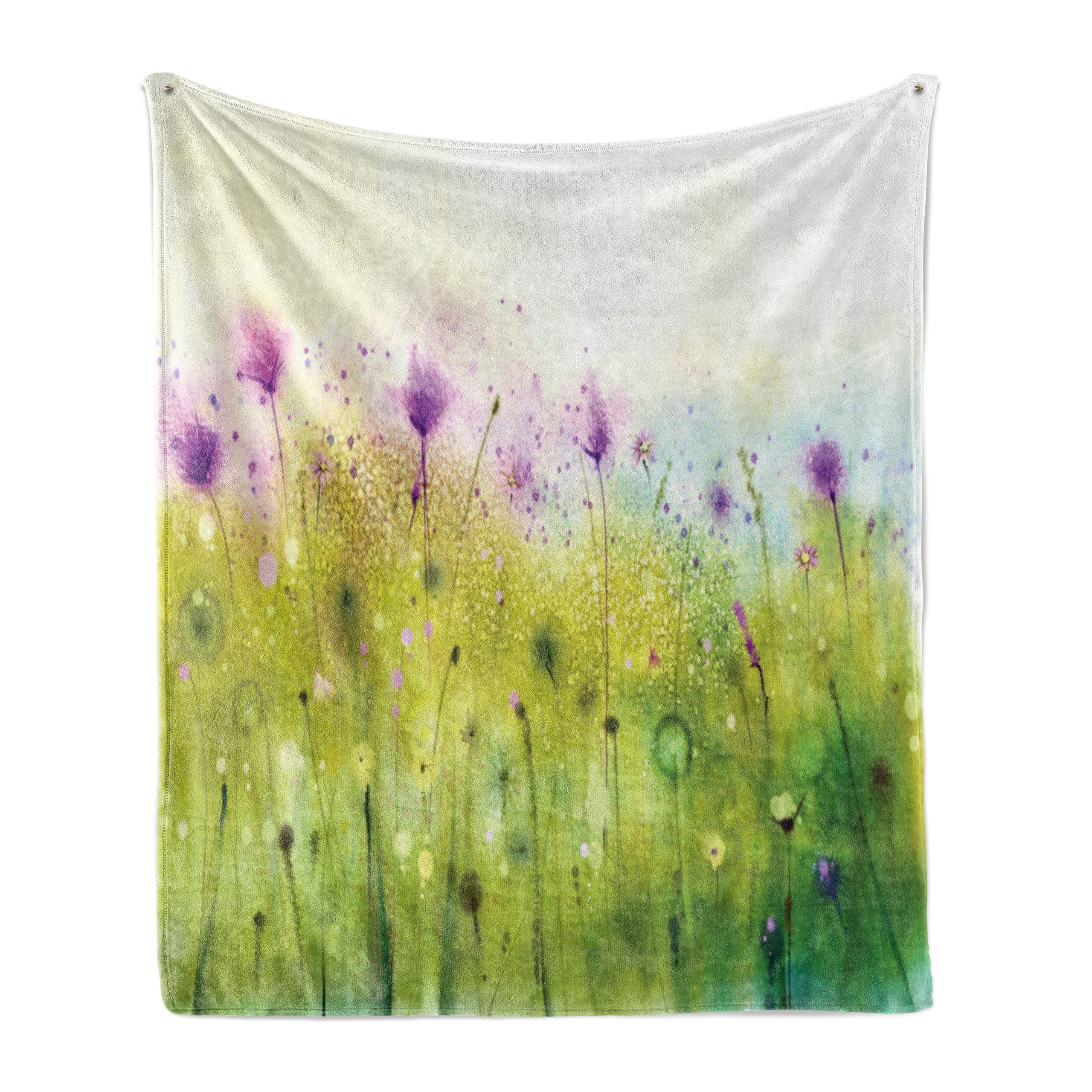 Wohndecke Gemütlicher Plüsch für den Innen- und Außenbereich, Abakuhaus, Aquarell Lila Cosmos Flora