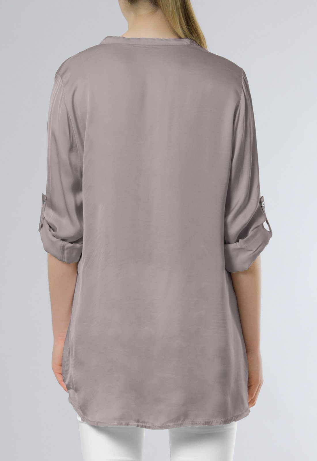 Caspar Shirtbluse BLU003 lässig elegante Damen Satin Hemdbluse
