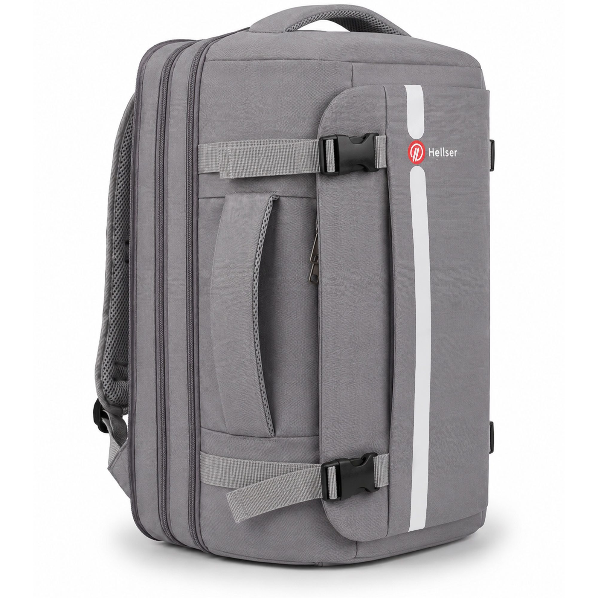 HELLSER Reiserucksack & Handgepäck 30L, inkl. Laptopfach 17" Zoll – 45x31x21cm, 2in1 Laptoprucksack & Reiserucksack – Erweiterbar, Koffergurt