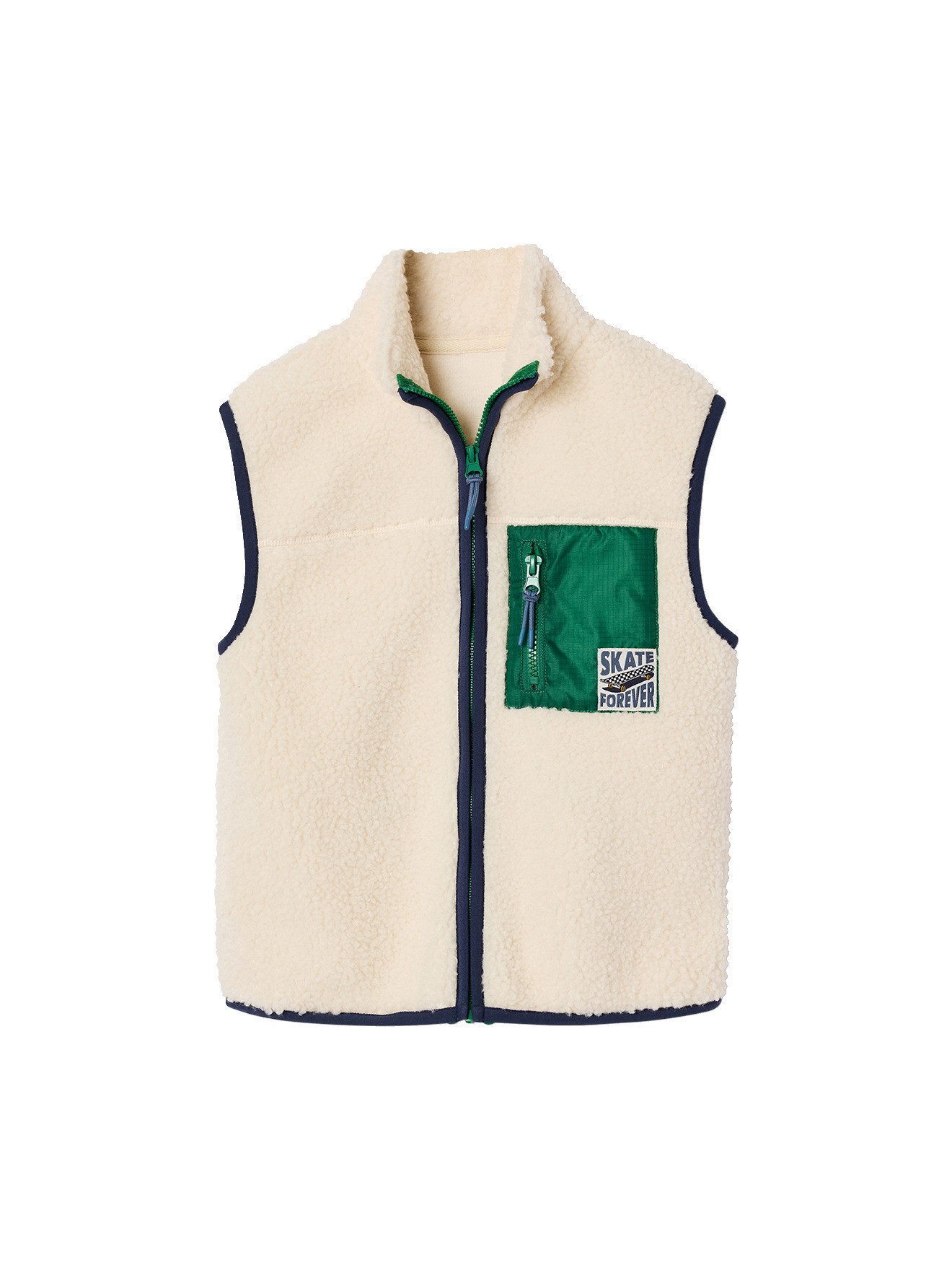 vertbaudet Fleecepullover Jungen Teddyfleece-Weste mit Brusttasche