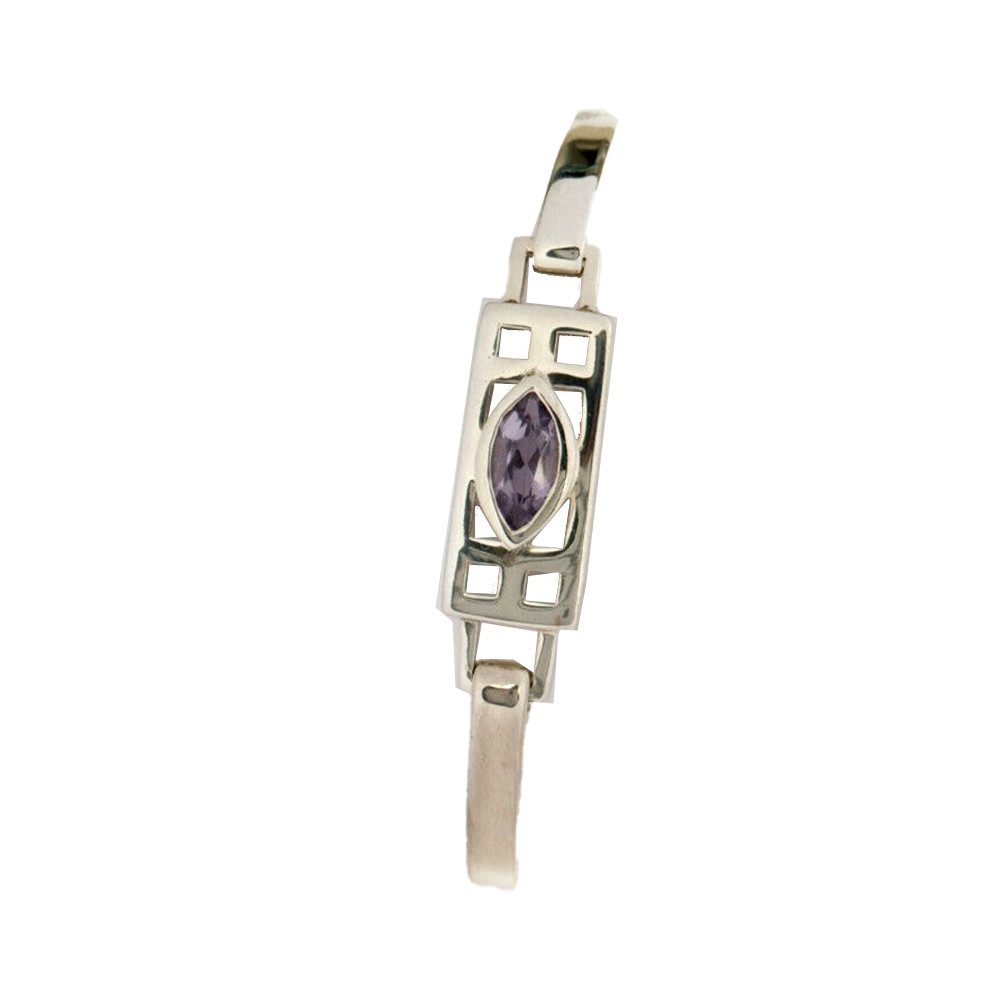 Silberarmband Mackintosh, Armreifen 925er Silber mit Stein Amethyst