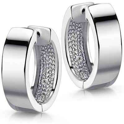 Materia Paar Серьги-кольца Damen Silber breit Ø18mm SO-376, 925 Sterling Silber, rhodiniert