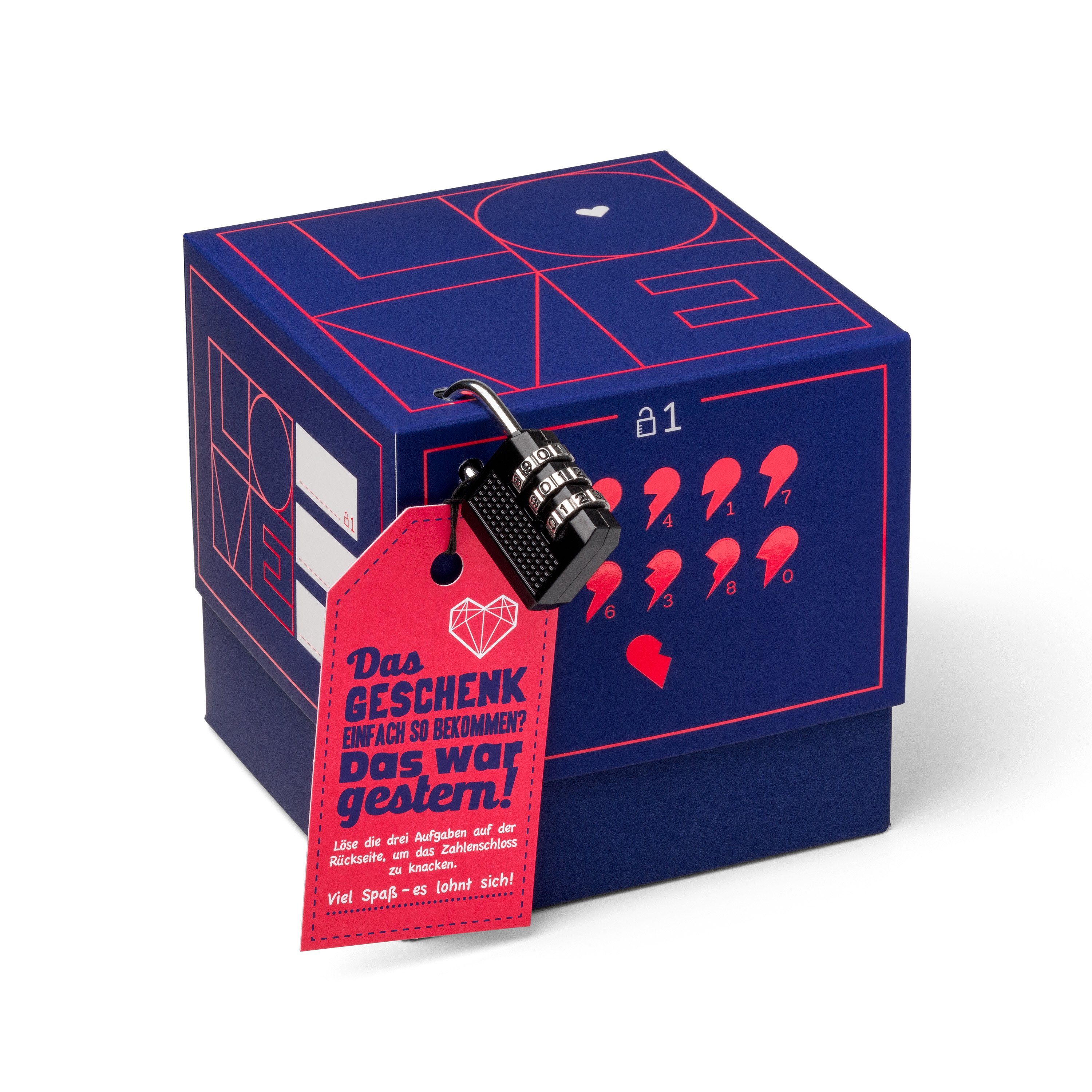 SURPRISA Geschenkbox Geschenkbox mit Samt und Glanz, Rätselbox für Geschenke und Gutscheine, zum Valentinstag, Jahrestag, Hochzeitstag