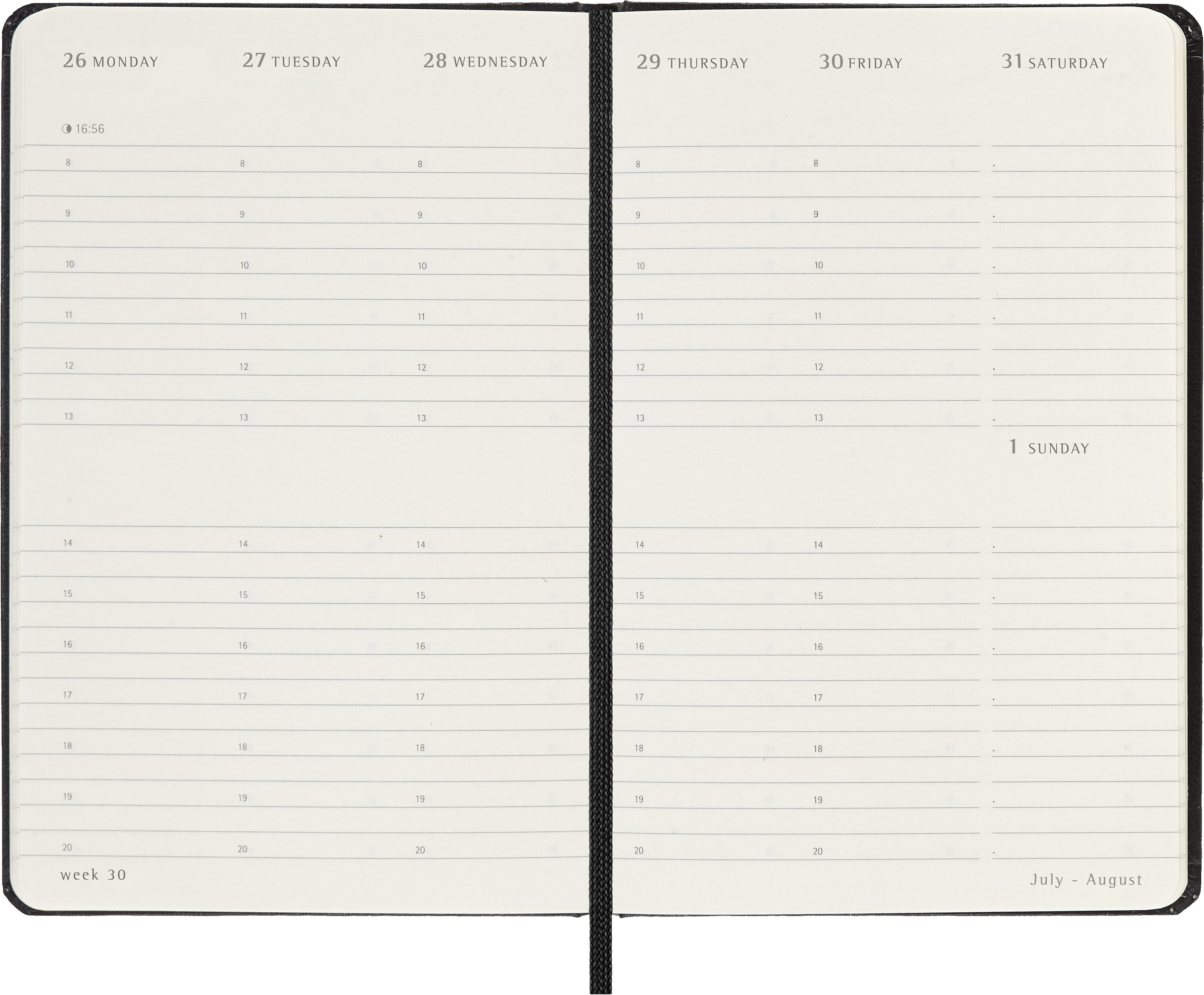MOLESKINE Buchkalender, MOLESKINE 12 MONATE WOCHENKALENDER 2027 - VERTIKAL - P/A6 - HARDCOVER