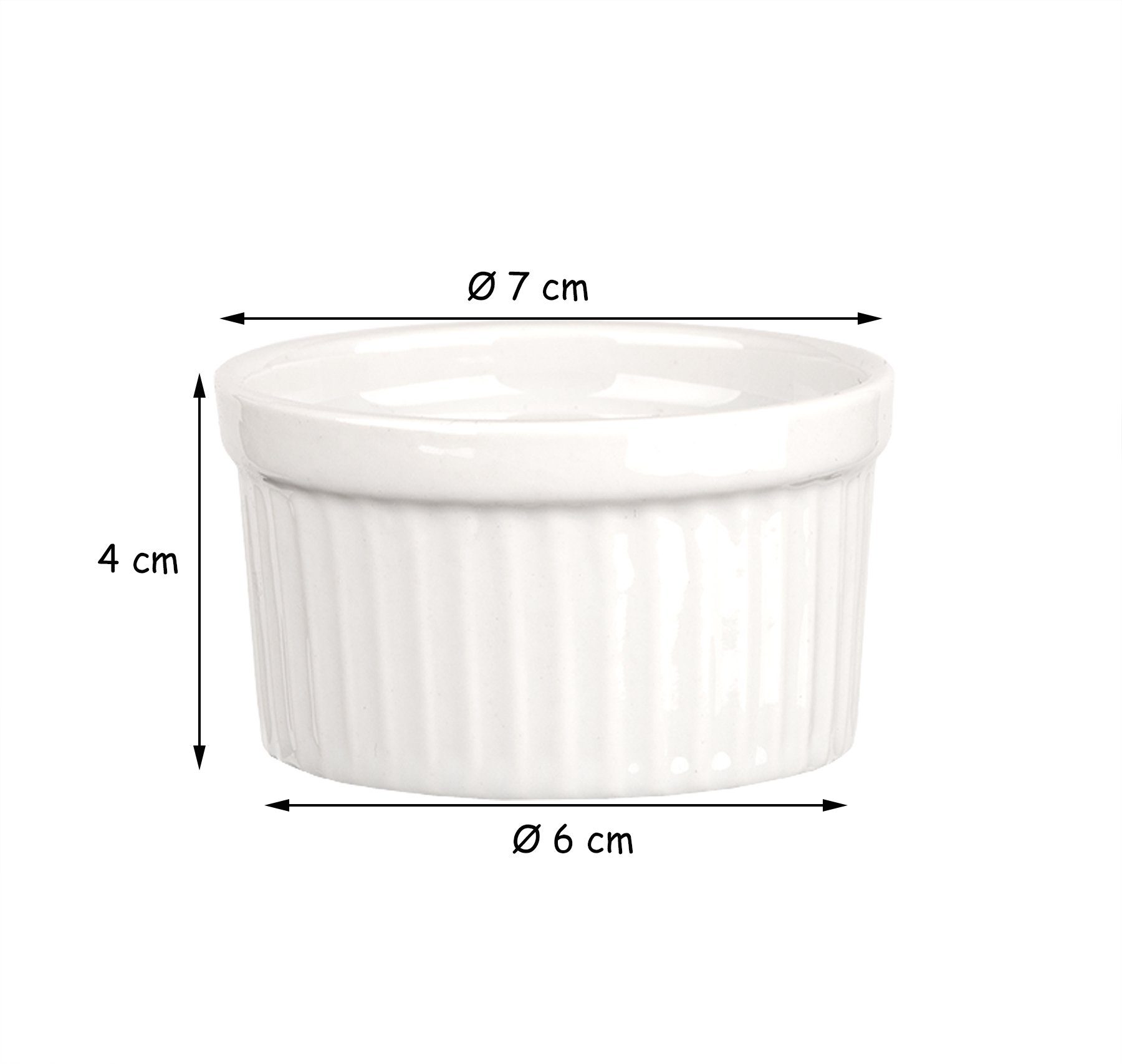 BigDean 12 Souffle Förmchen Keramik - Ofenfeste Schälchen 200ml Weiß