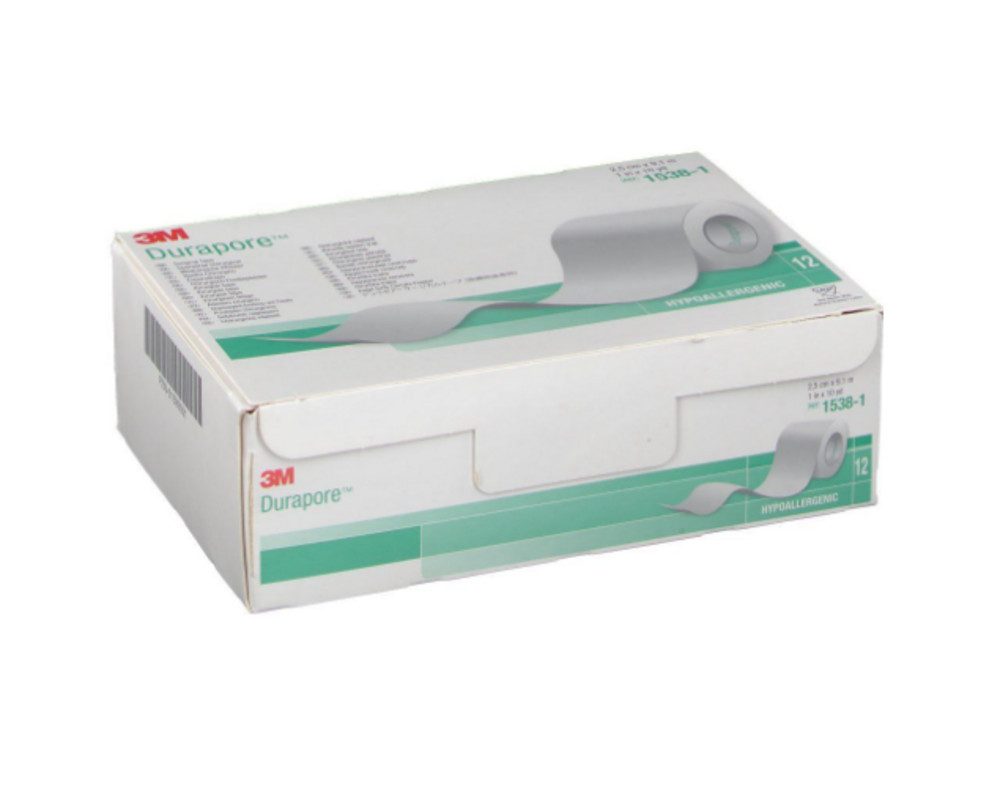 3M Deuschland GmbH Wundpflaster DURAPORE Silkpflaster 2,5 cm x 9,1 m Rolle (Spar Set, 1 St., Wundversorgung Pflaster, Fixierpflaster), Wasserabweisendes Pflaster