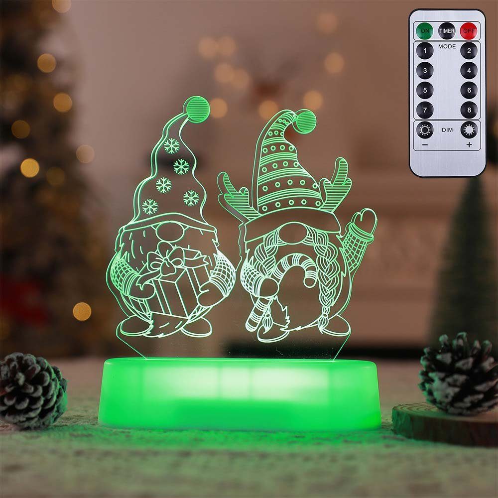 Sunicol LED Dekolicht Weihnachten Tischlampe, Farbwechsel Nachtlampe, mit Fernbedienung, Batterie und USB, für Partylamp Weihnachtsdeko, Kinder Geschenk
